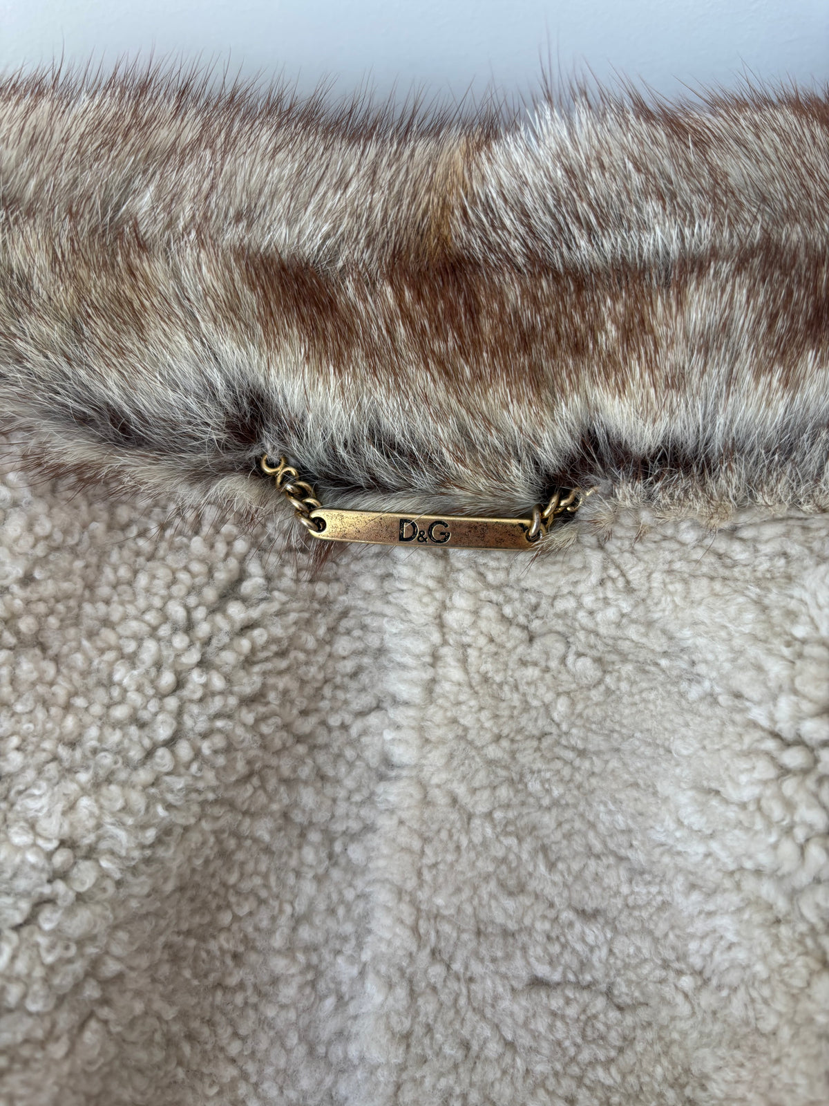 Dolce & Gabbana veste peau lainée - M