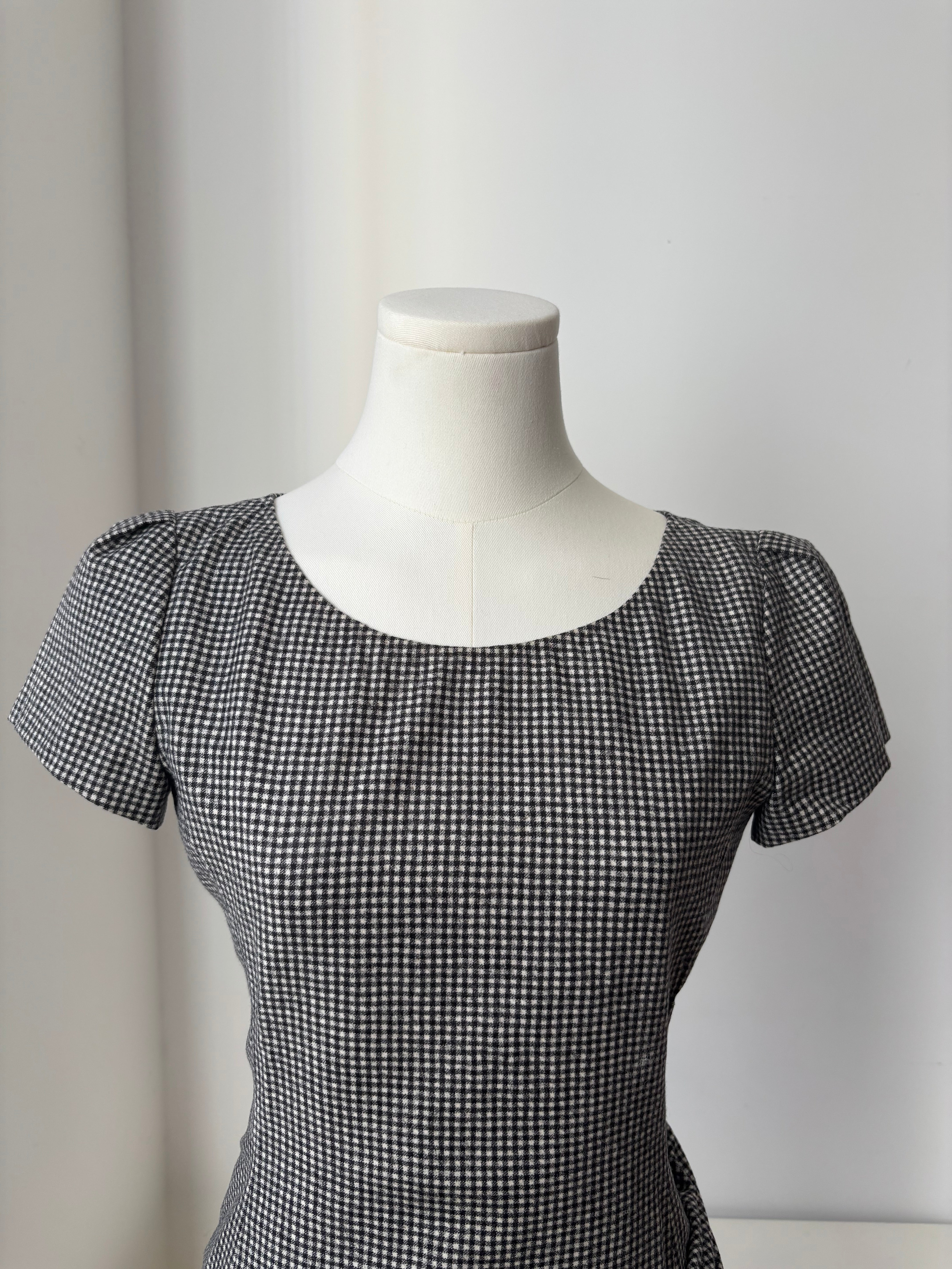 Moschino – Houndstooth draped dress – XS