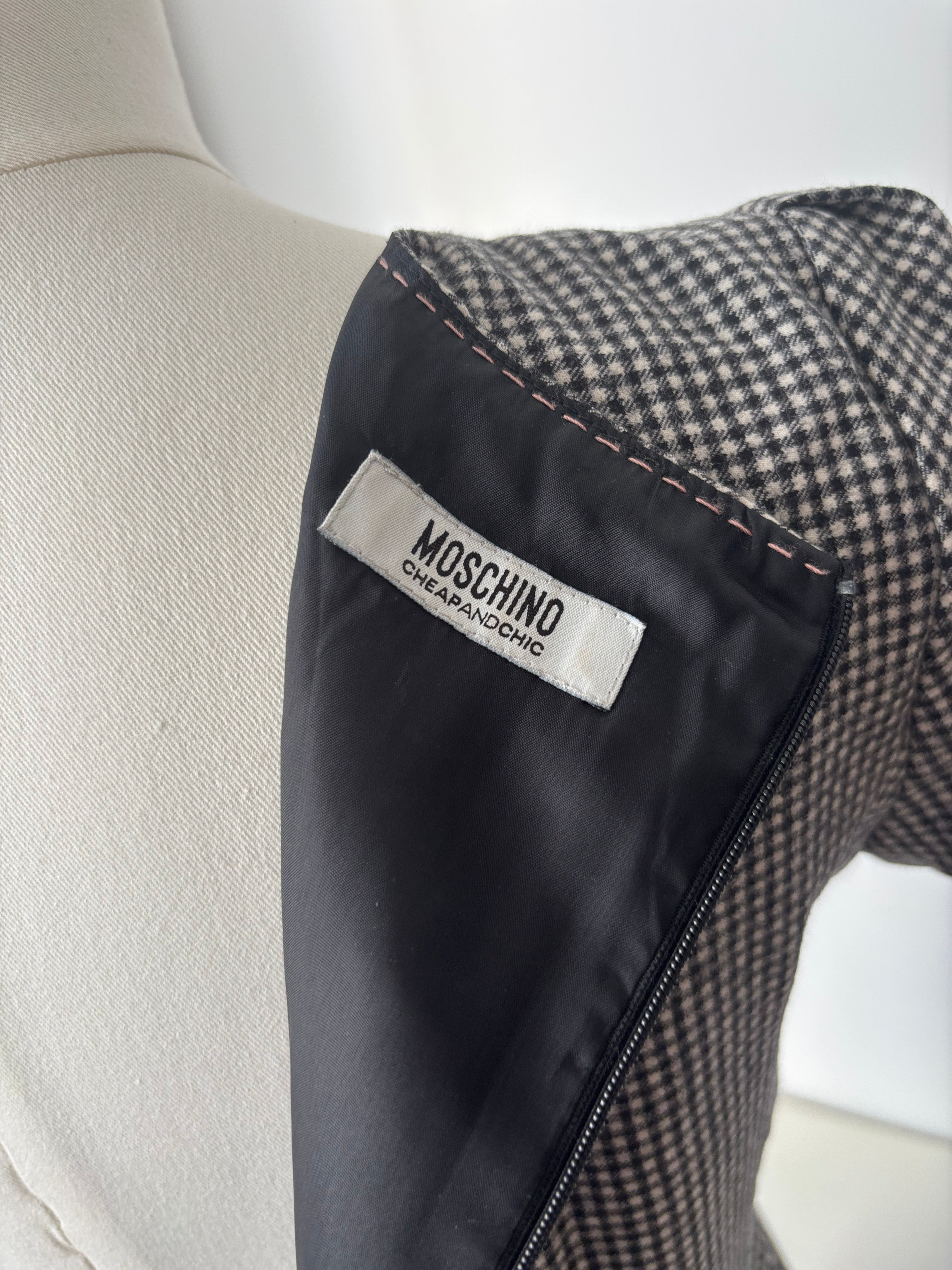 Moschino – Houndstooth draped dress – XS