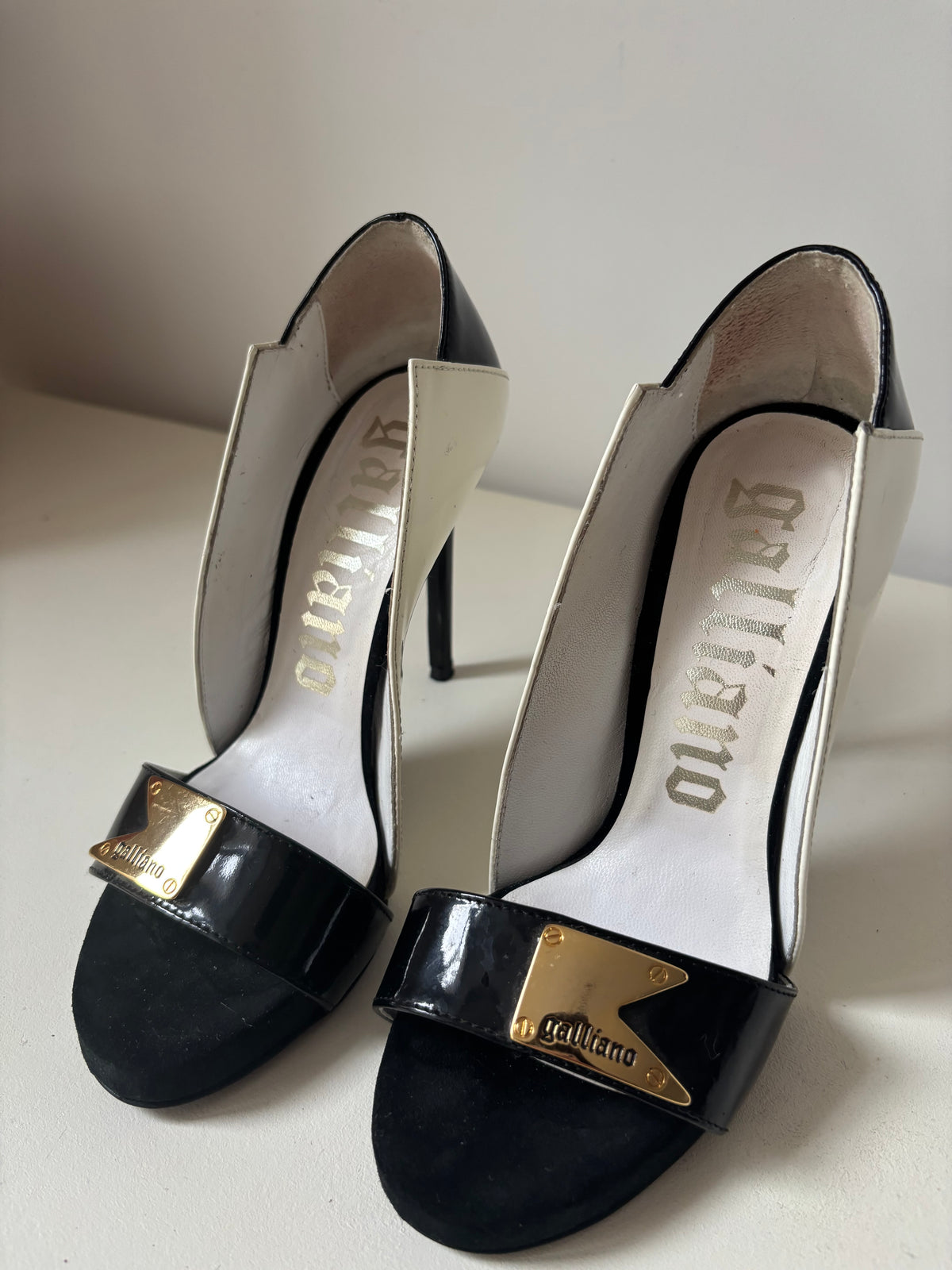 Galliano escarpins noir et blanc - 36