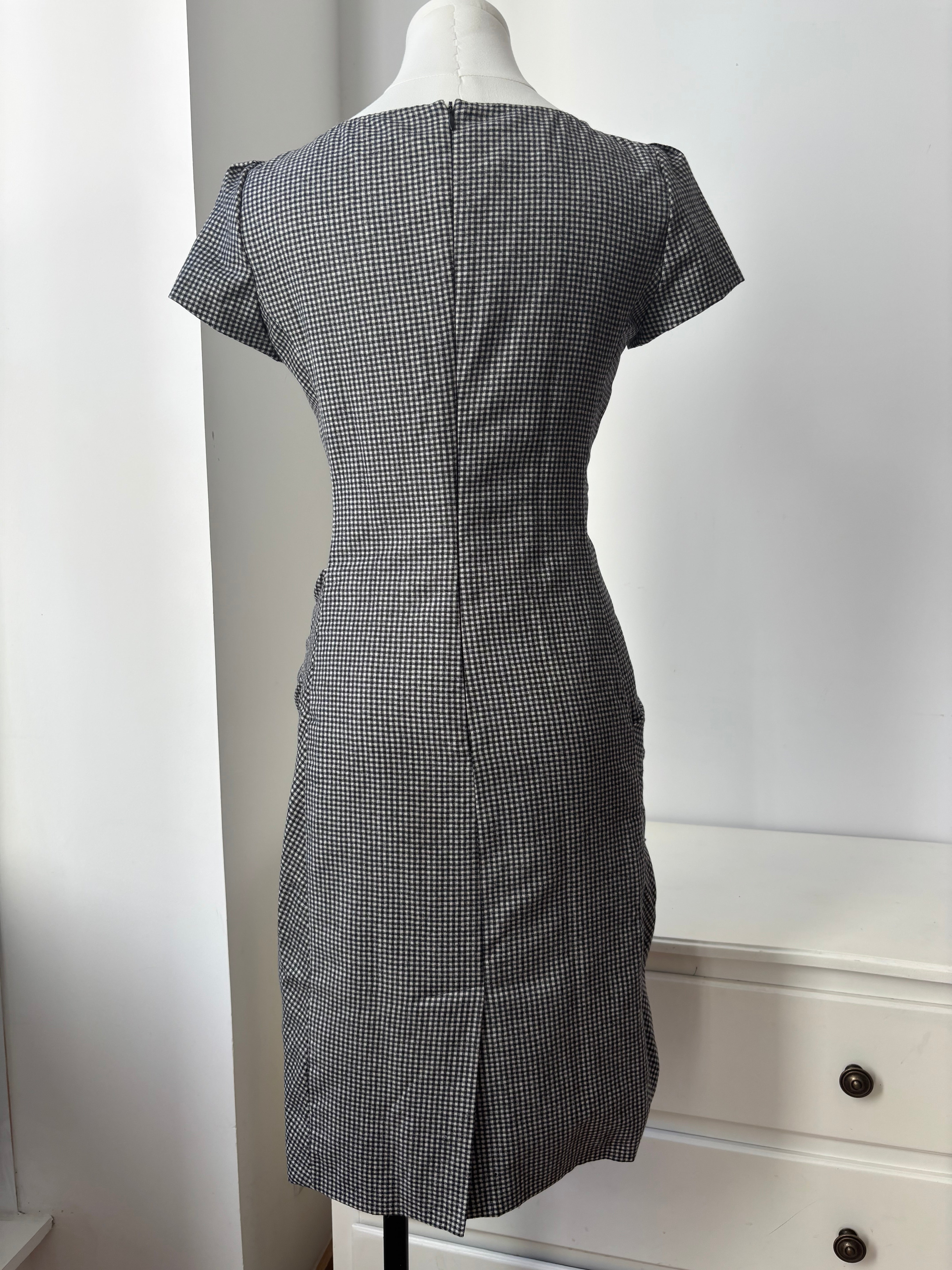 Moschino – Houndstooth draped dress – XS