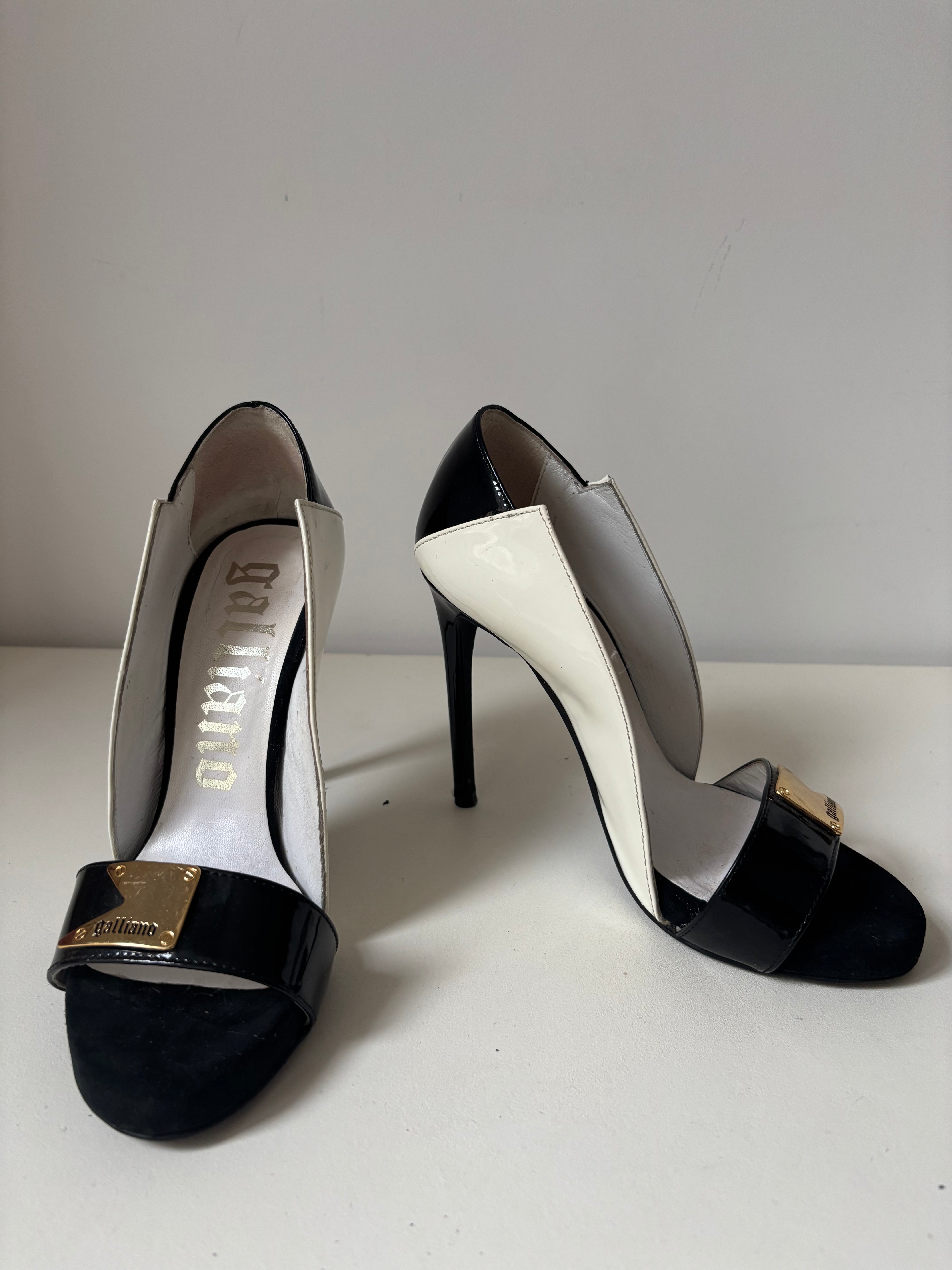 Galliano escarpins noir et blanc - 36