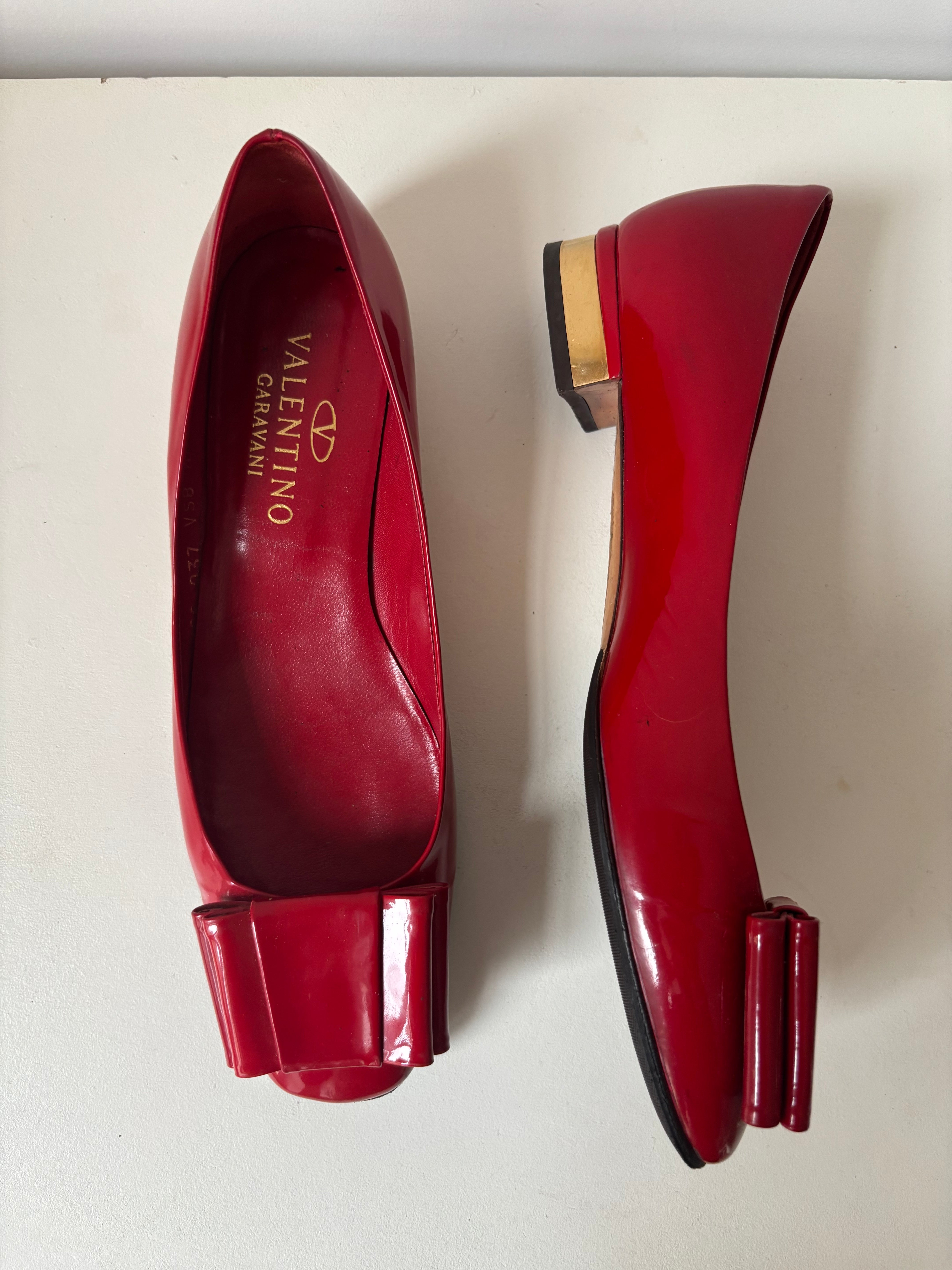 Valentino ballerines vernis rouge - 41