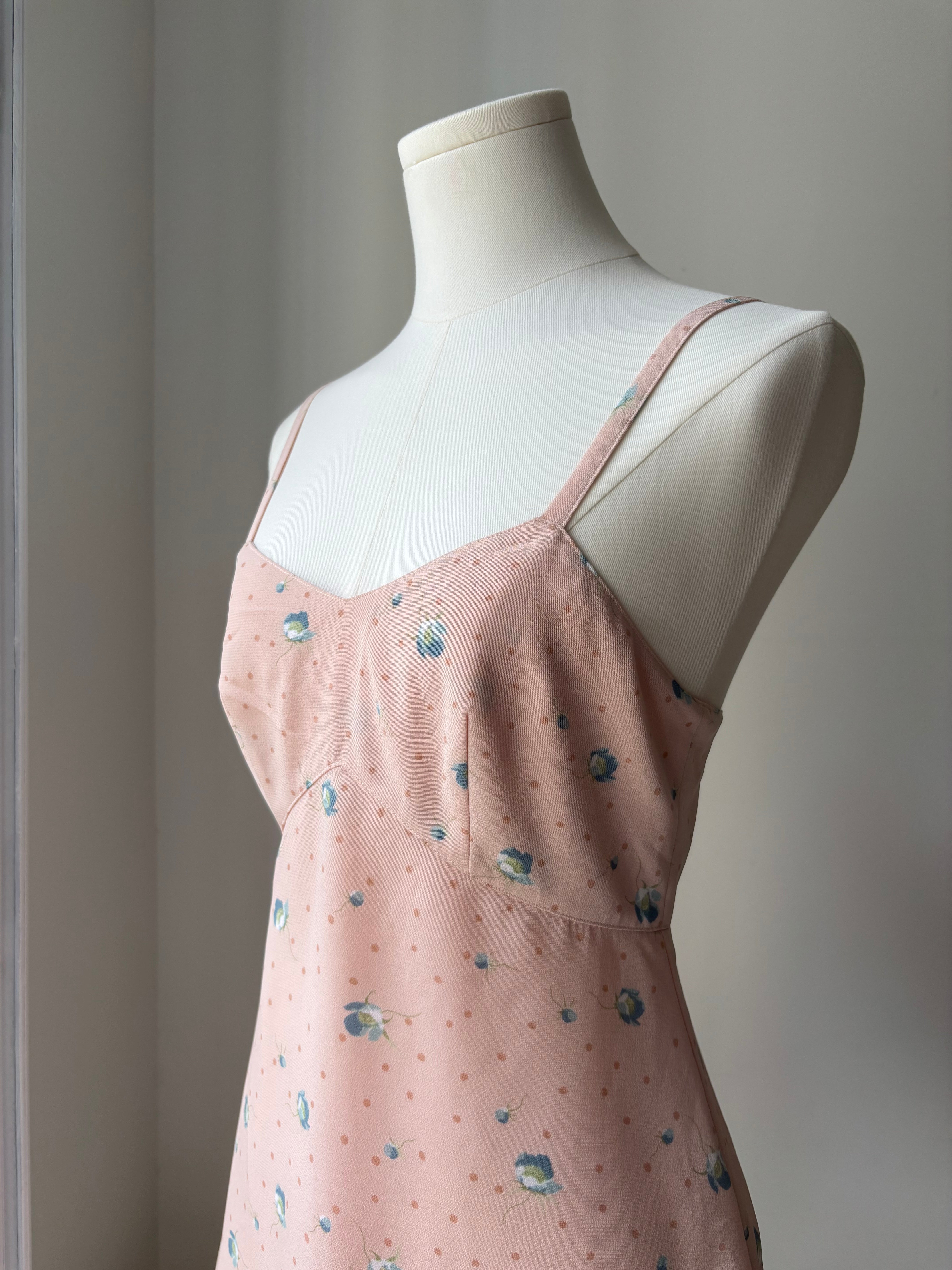 Cacharel Robe fleurie rose vintage – S