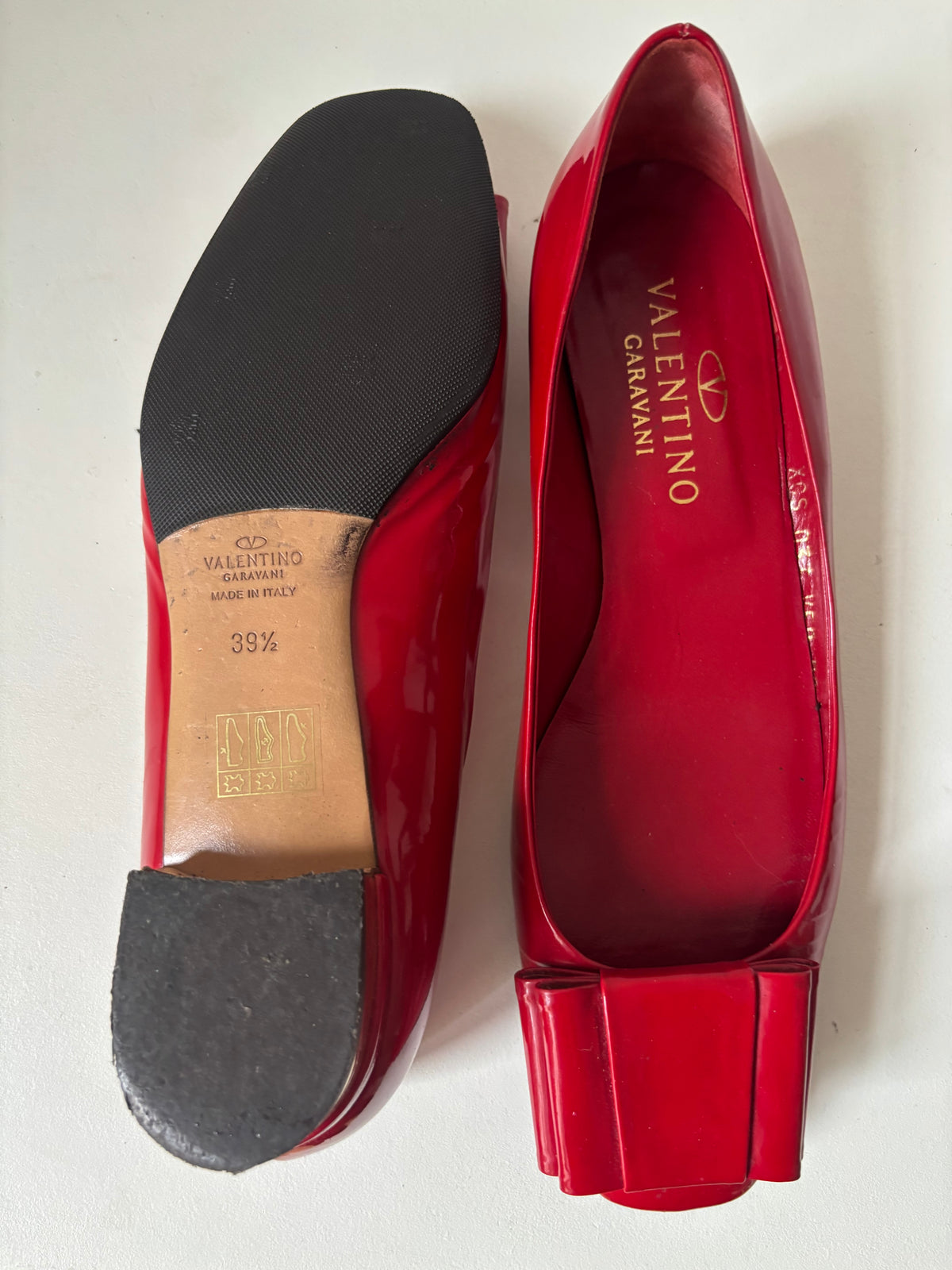 Valentino ballerines vernis rouge - 41