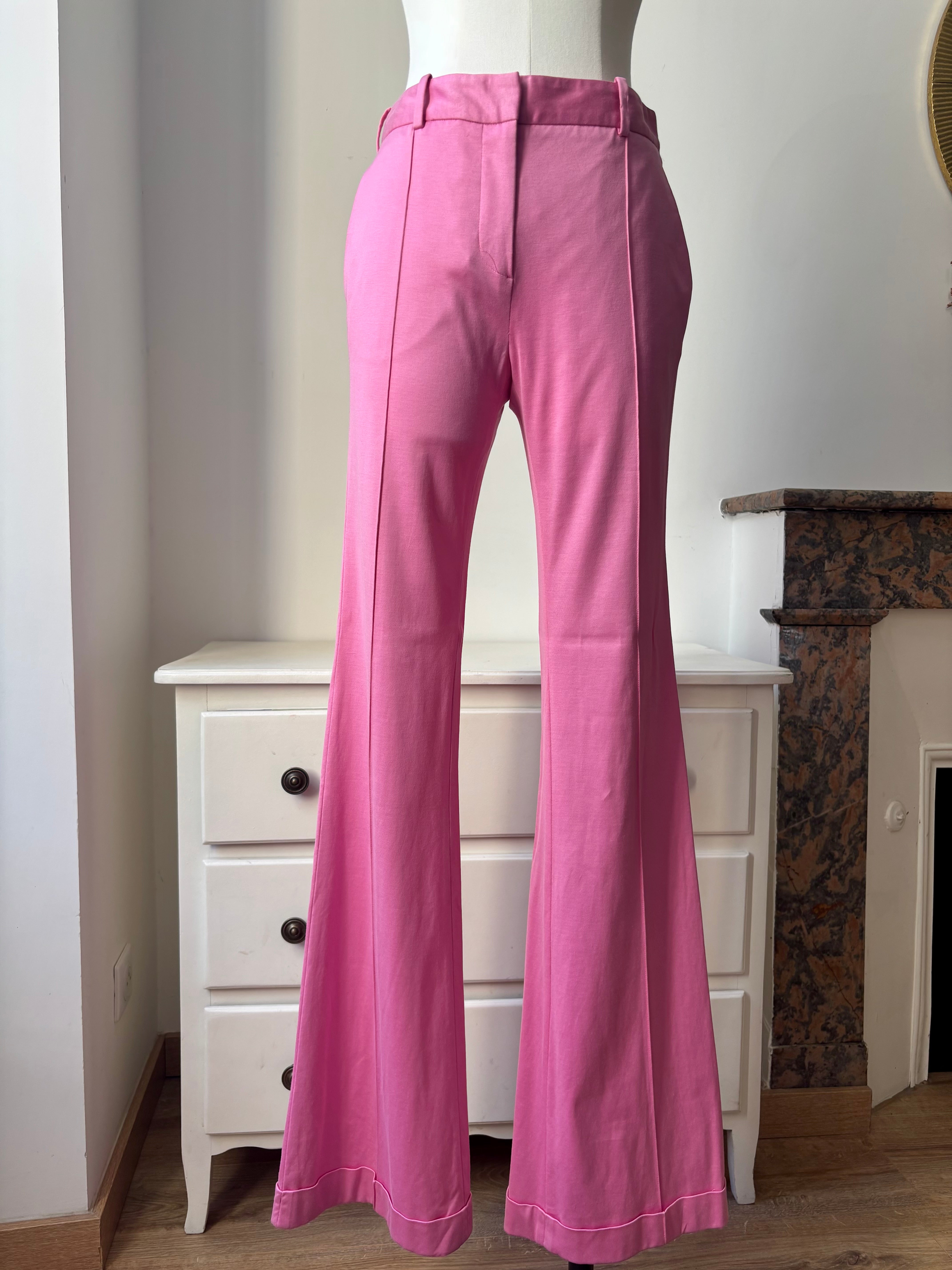 Cacharel pantalon rose flare taille haute – S