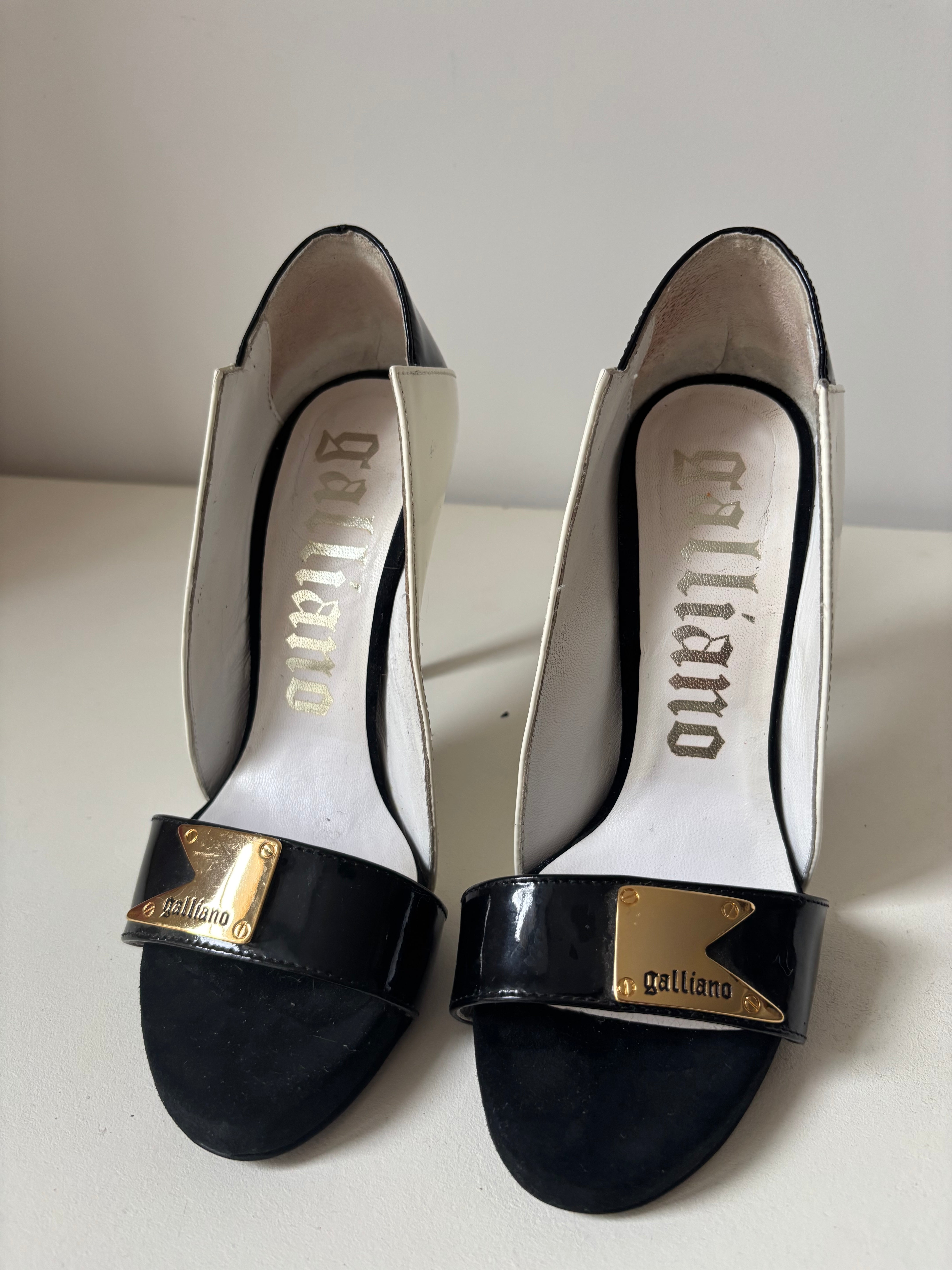 Galliano escarpins noir et blanc - 36