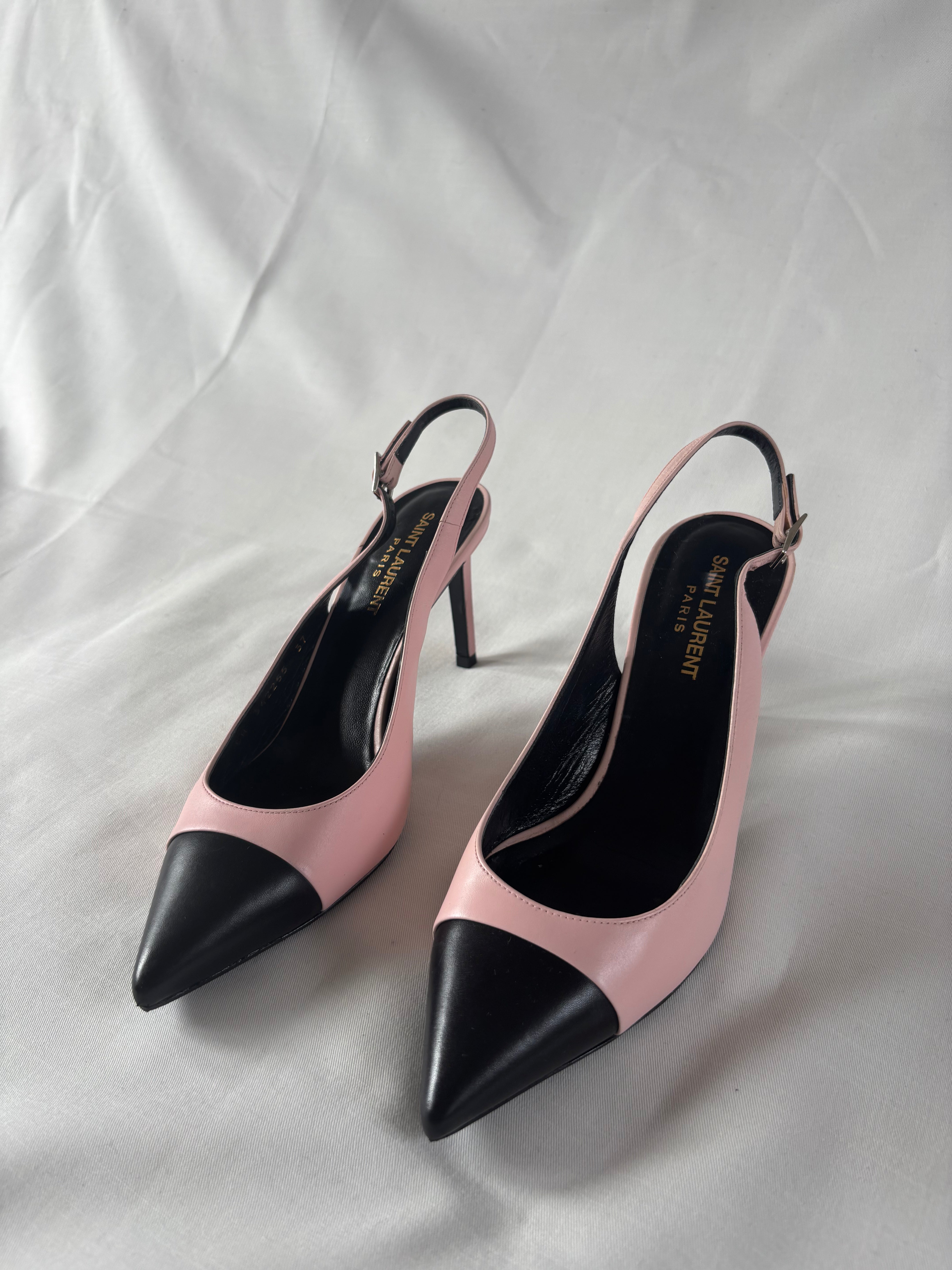 Saint Laurent slingbacks rose poudré noir – 37