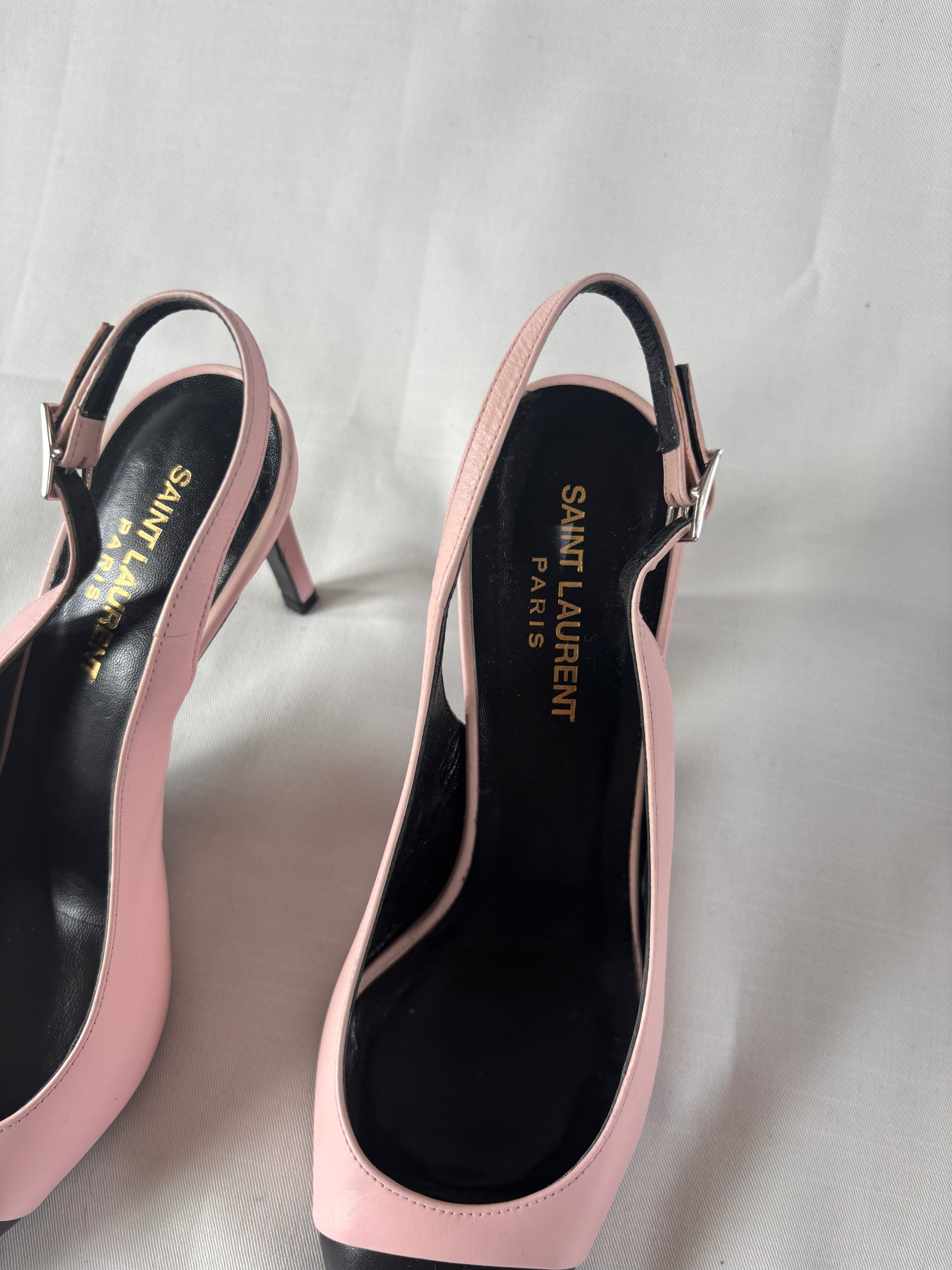 Saint Laurent slingbacks rose poudré noir – 37