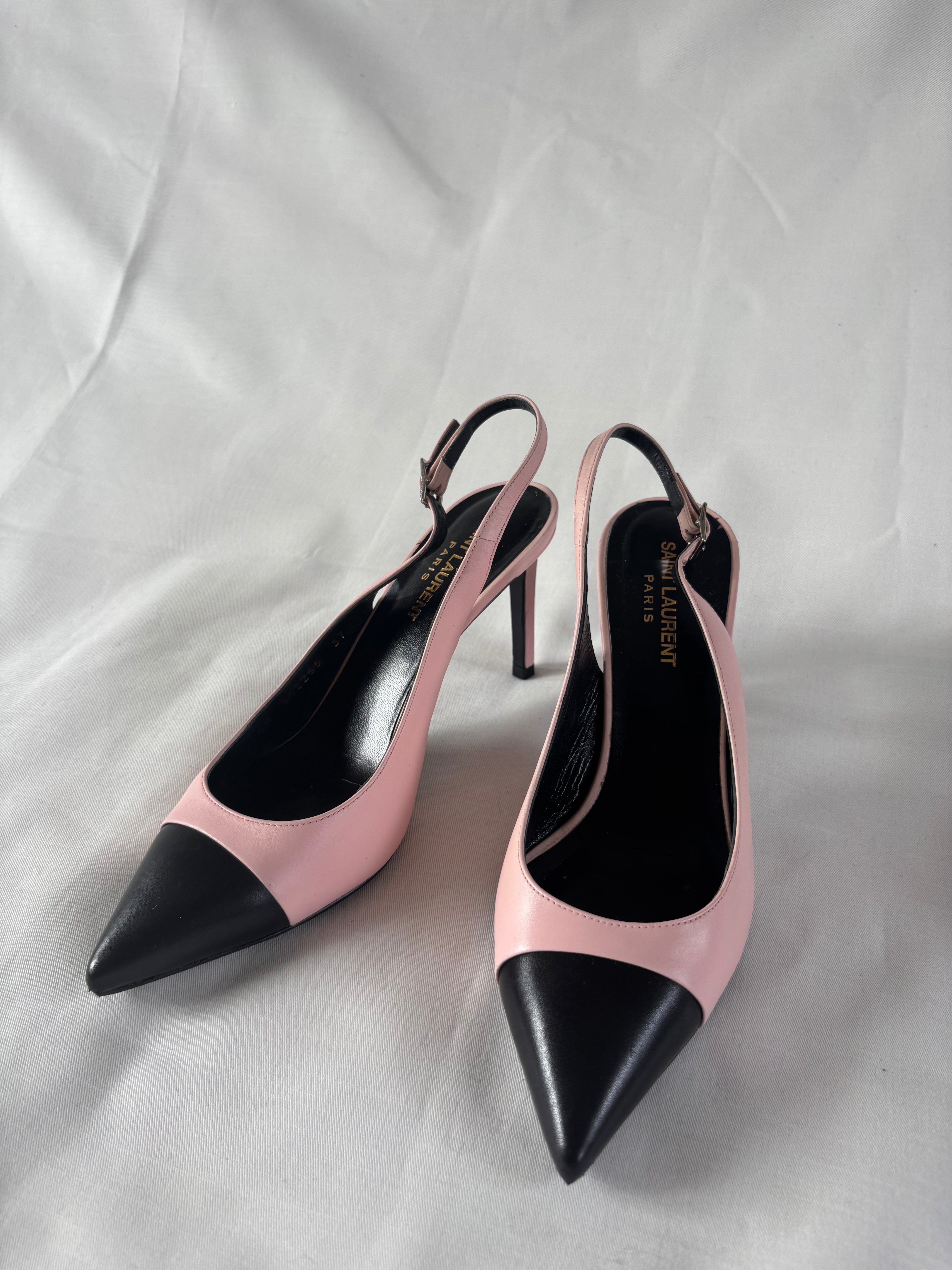 Saint Laurent slingbacks rose poudré noir – 37