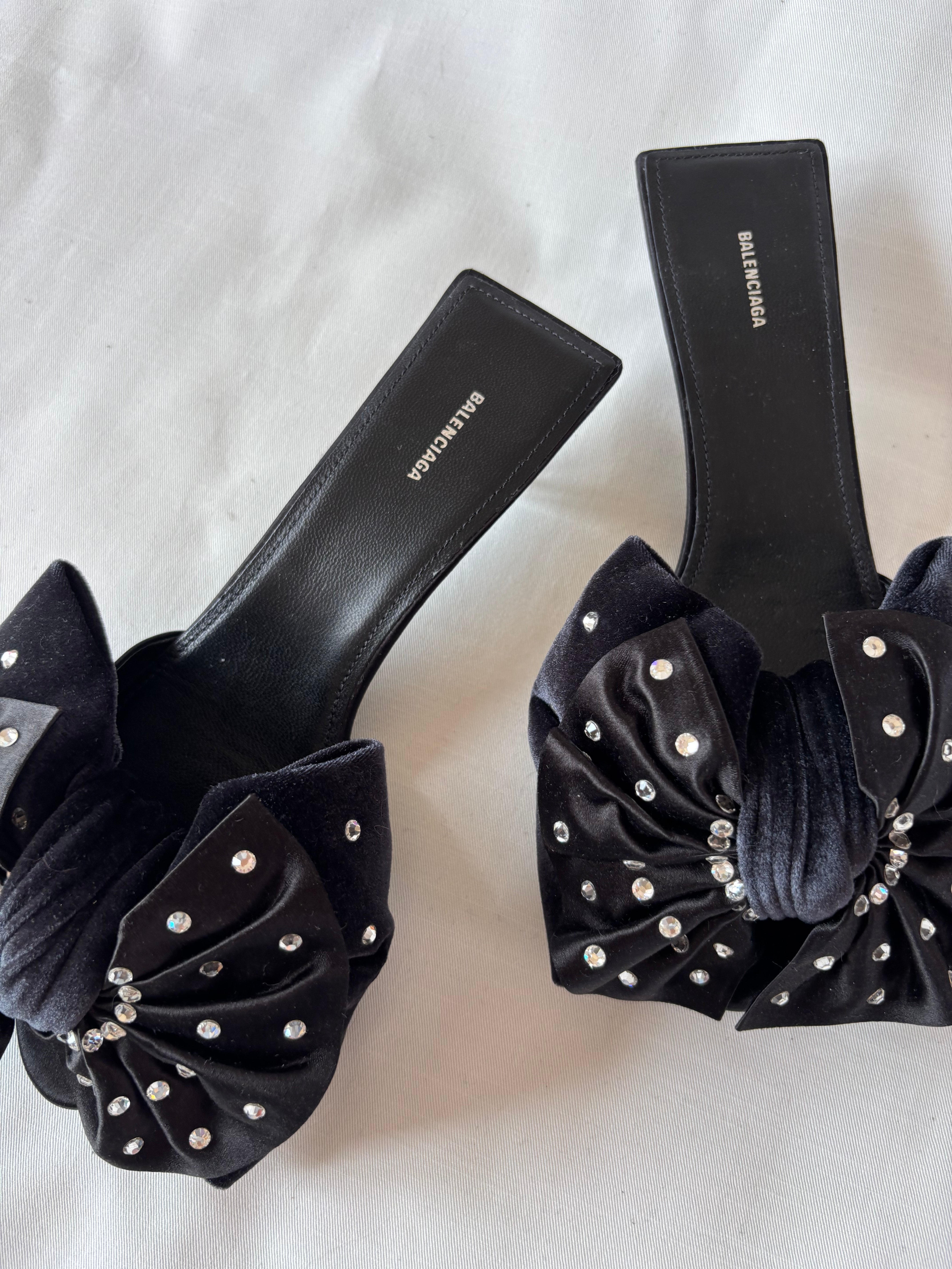 Balenciaga Mules Nœud Noir