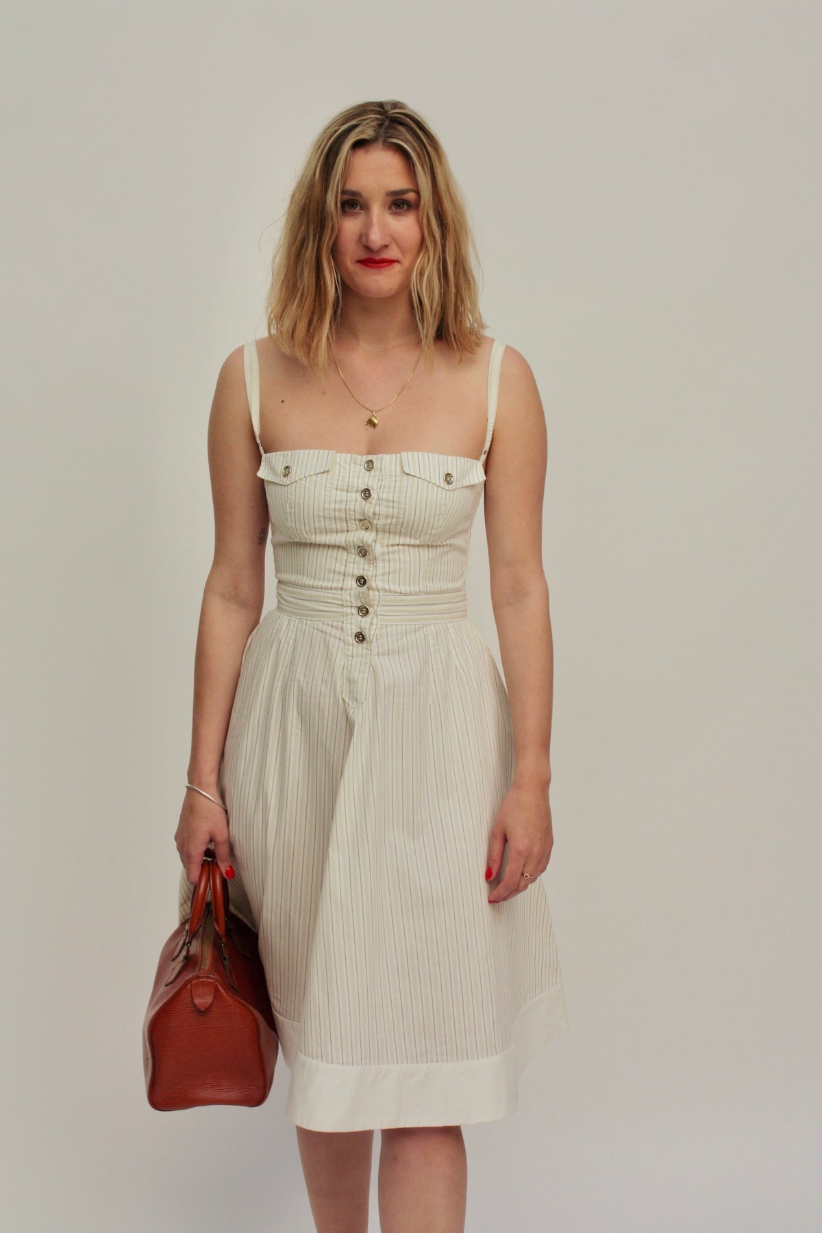 Dolce & Gabbana – Robe rayée coupe bustier – M