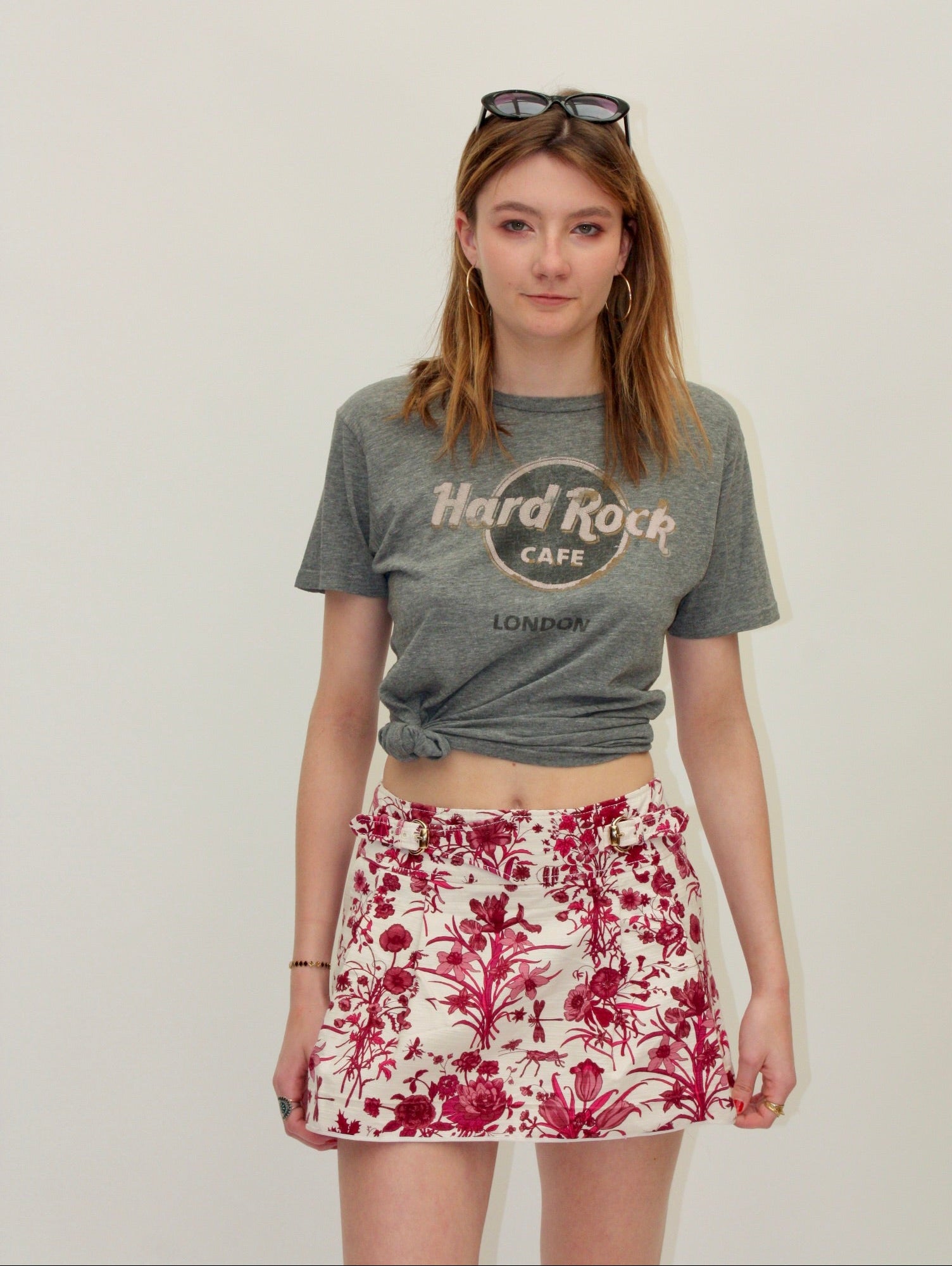 Gucci – Jupe vintage fleurie ceinturée – XS