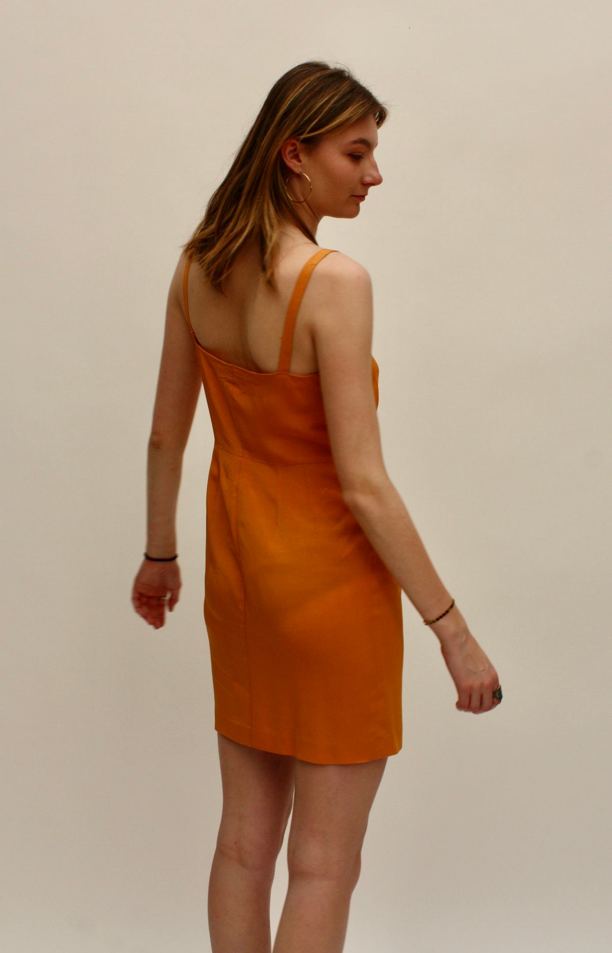 Kenzo – Robe orange boutonnée, coupe ajustée – XS/S