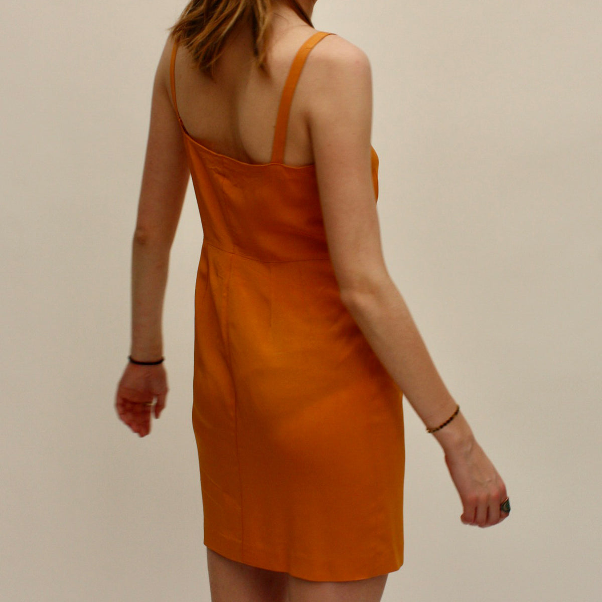 Kenzo – Robe orange boutonnée, coupe ajustée – XS/S