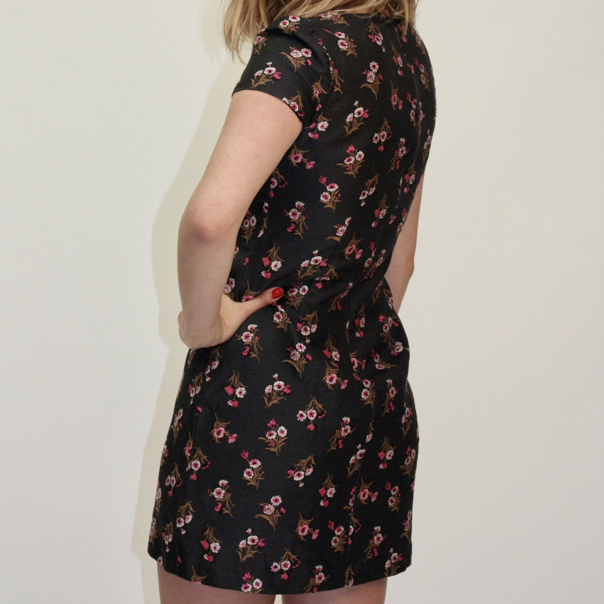 Prada – Robe florale noire – M