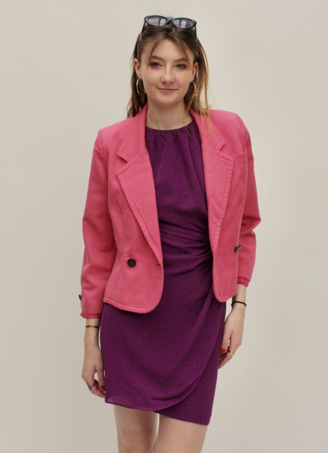 Balmain – Veste tailleur rose vif – M