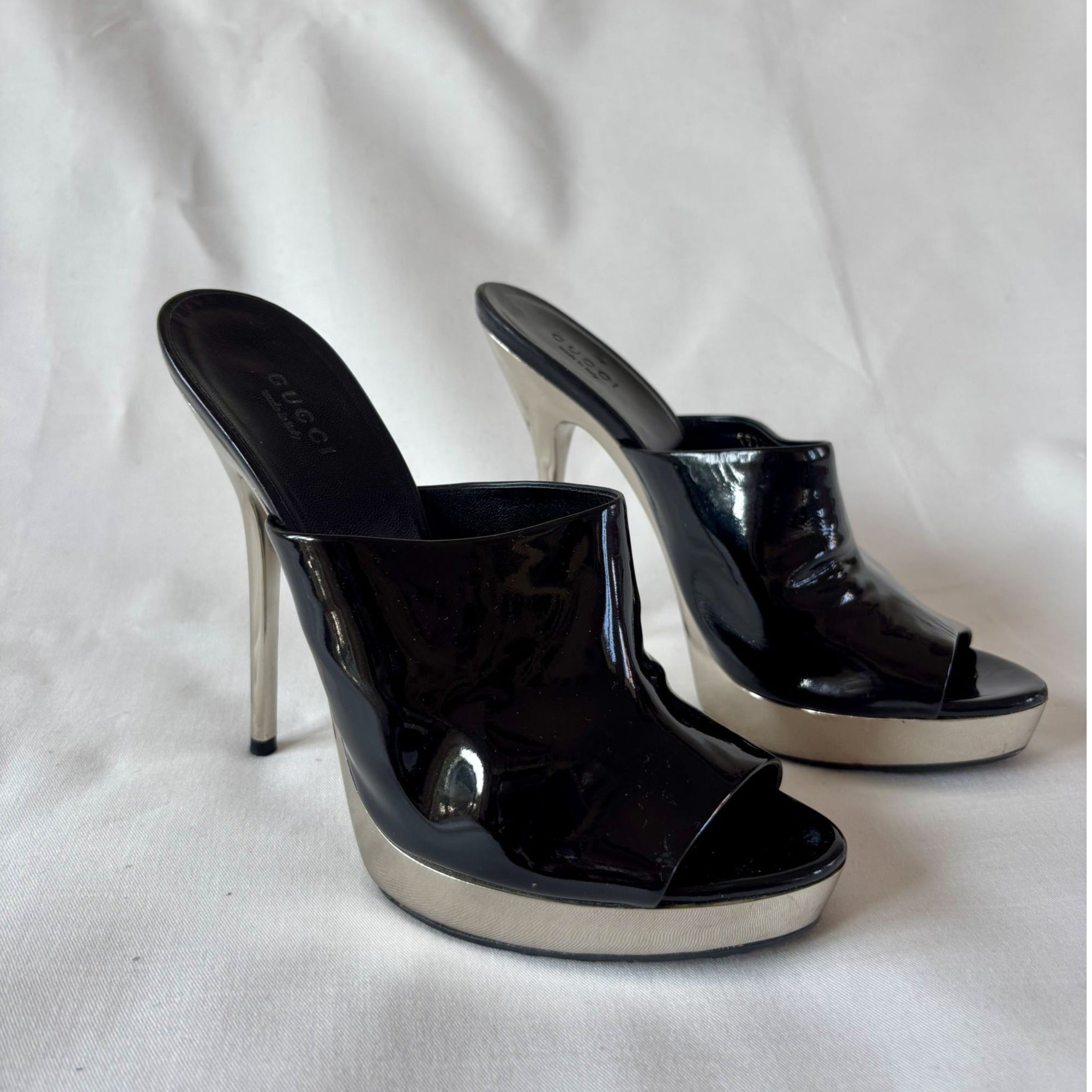 Sandales plateformes Gucci noires
