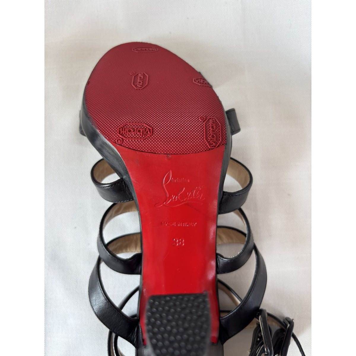 Louboutin Neronna spartiates cuir noir – 38