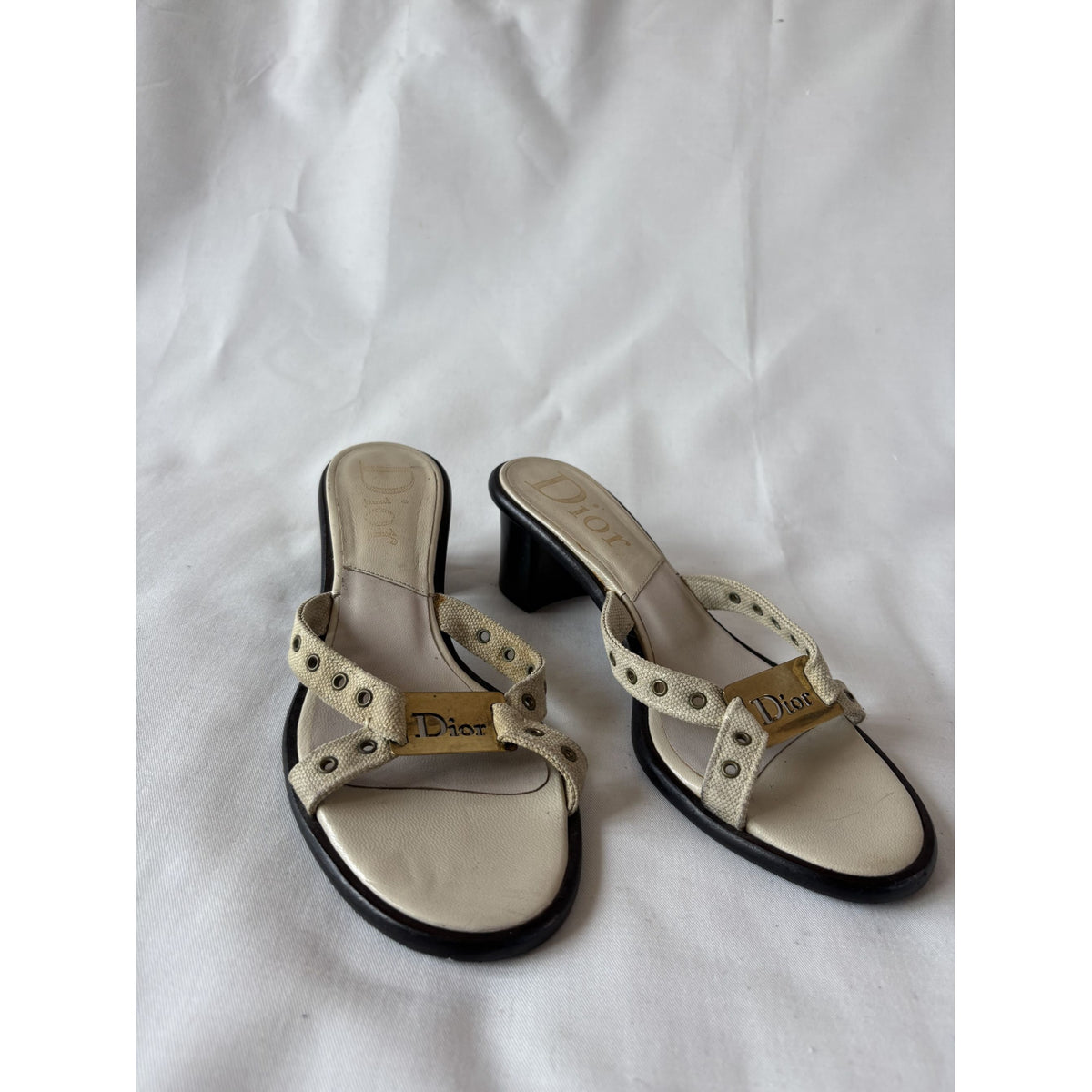 Dior mules cuir beige signature – 38