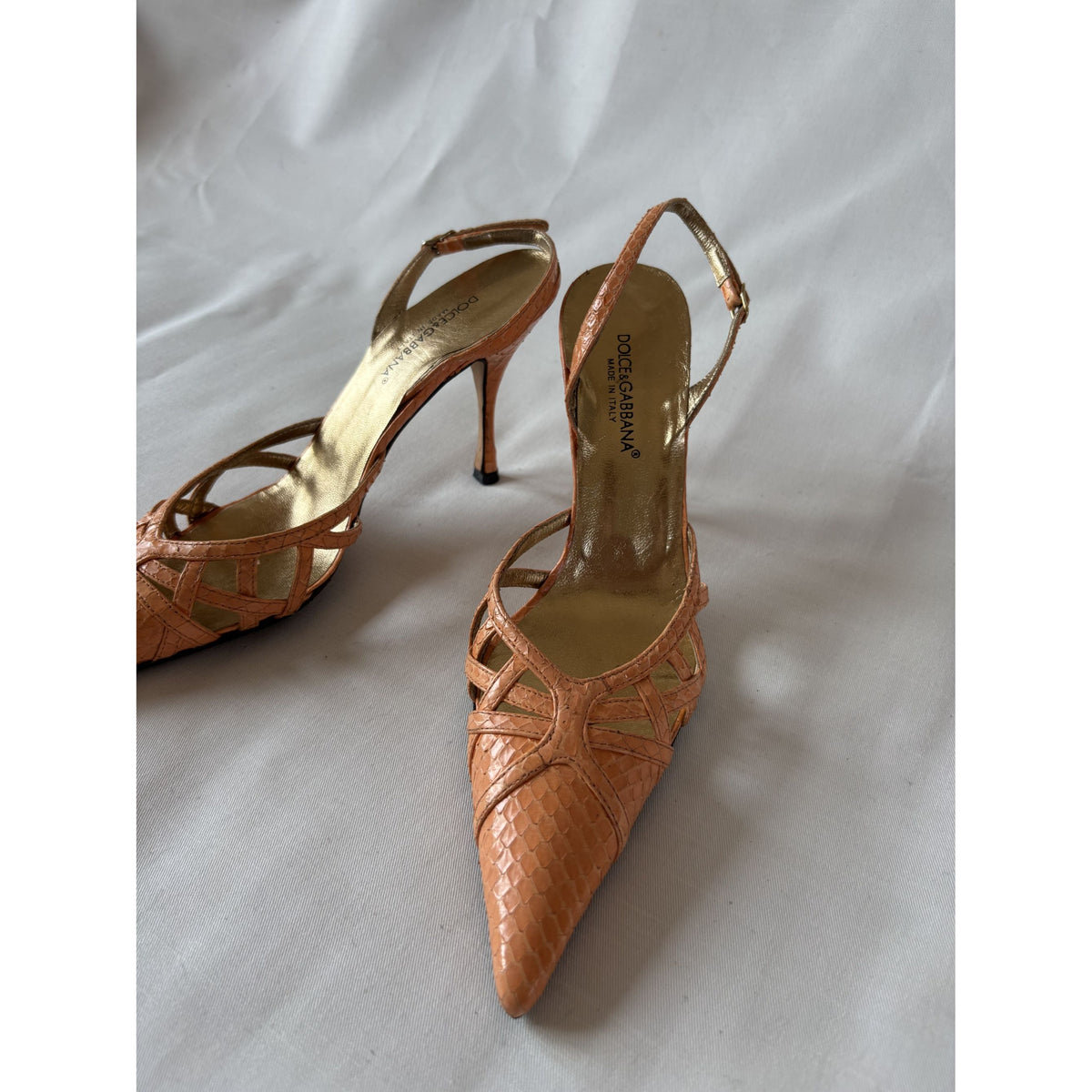 Dolce & Gabbana slingbacks cuir mandarine – 37,5