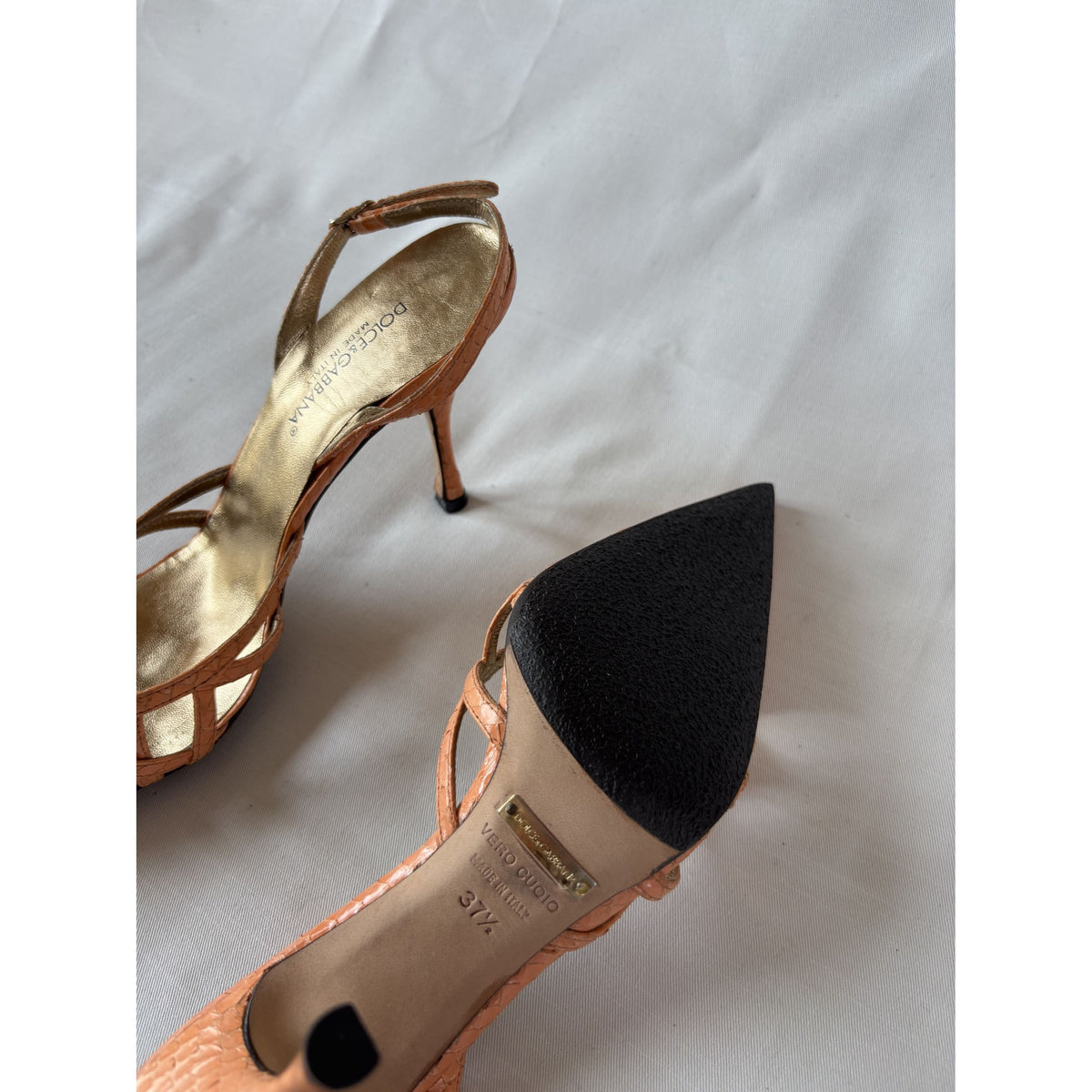 Dolce & Gabbana slingbacks cuir mandarine – 37,5