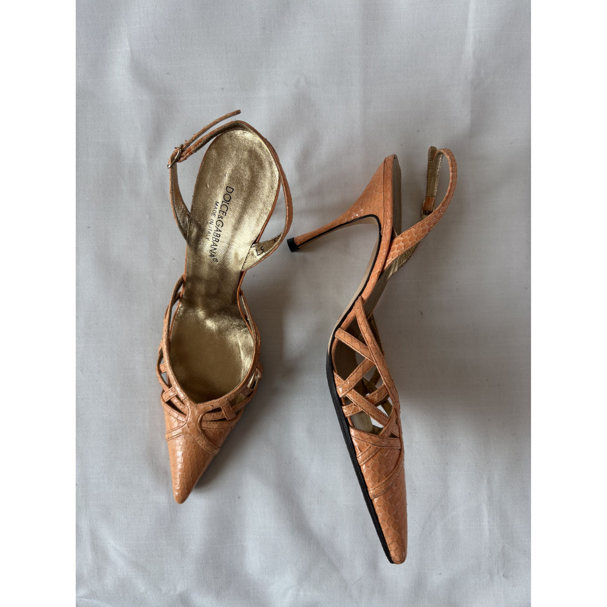 Dolce & Gabbana slingbacks cuir mandarine – 37,5