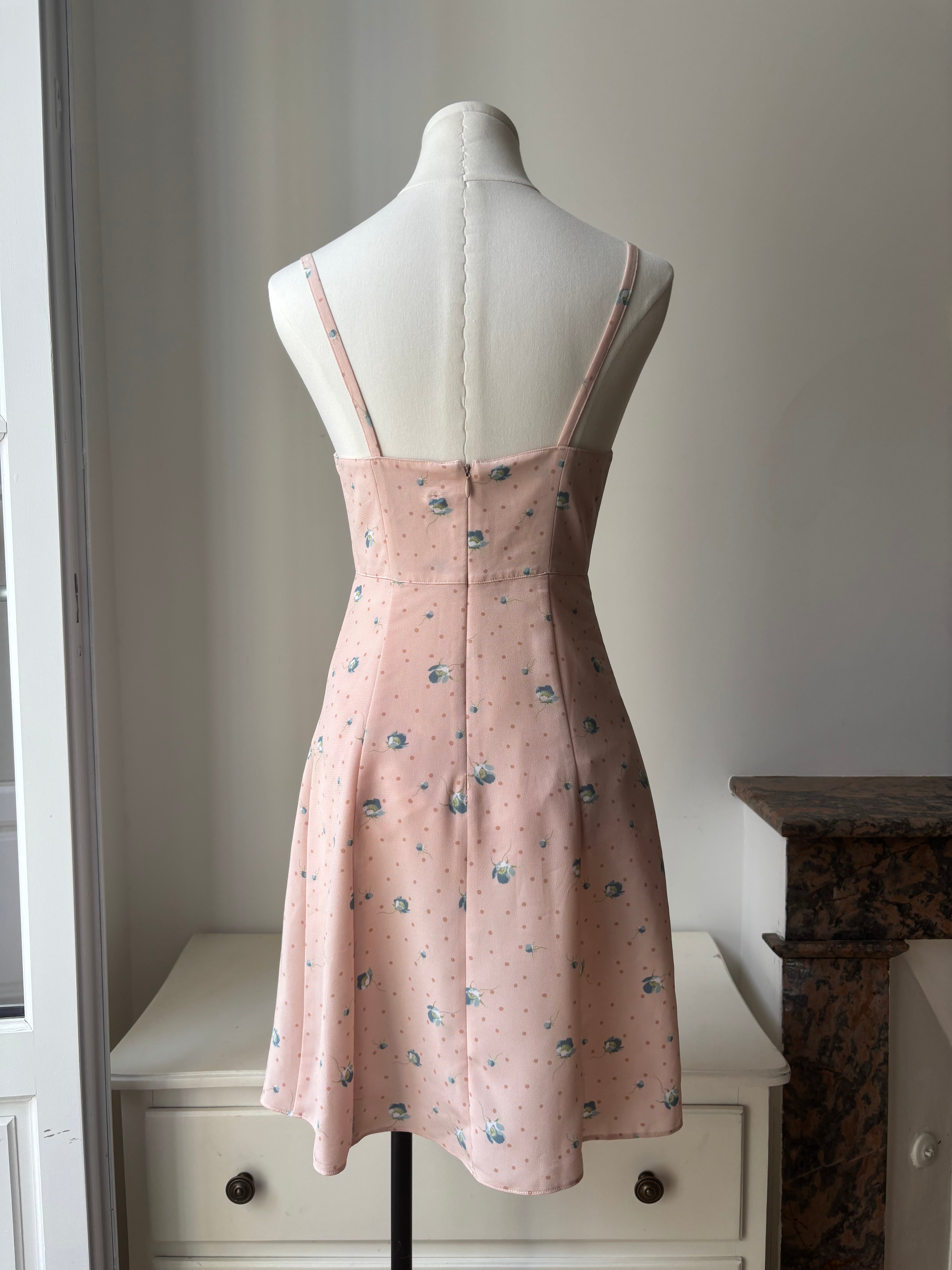 Cacharel Robe fleurie rose vintage – S