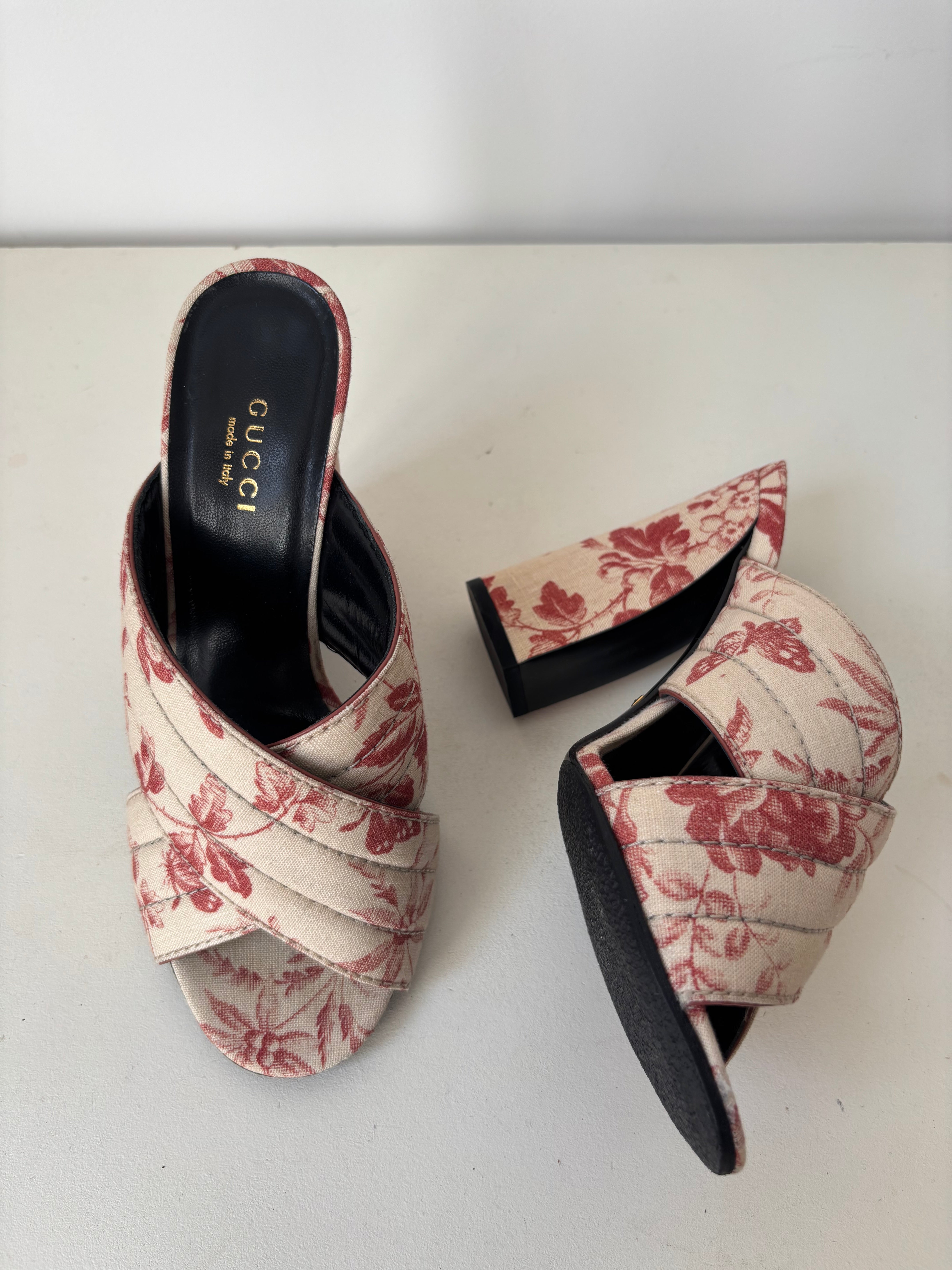 Mules Gucci Toile de Jouy - 36