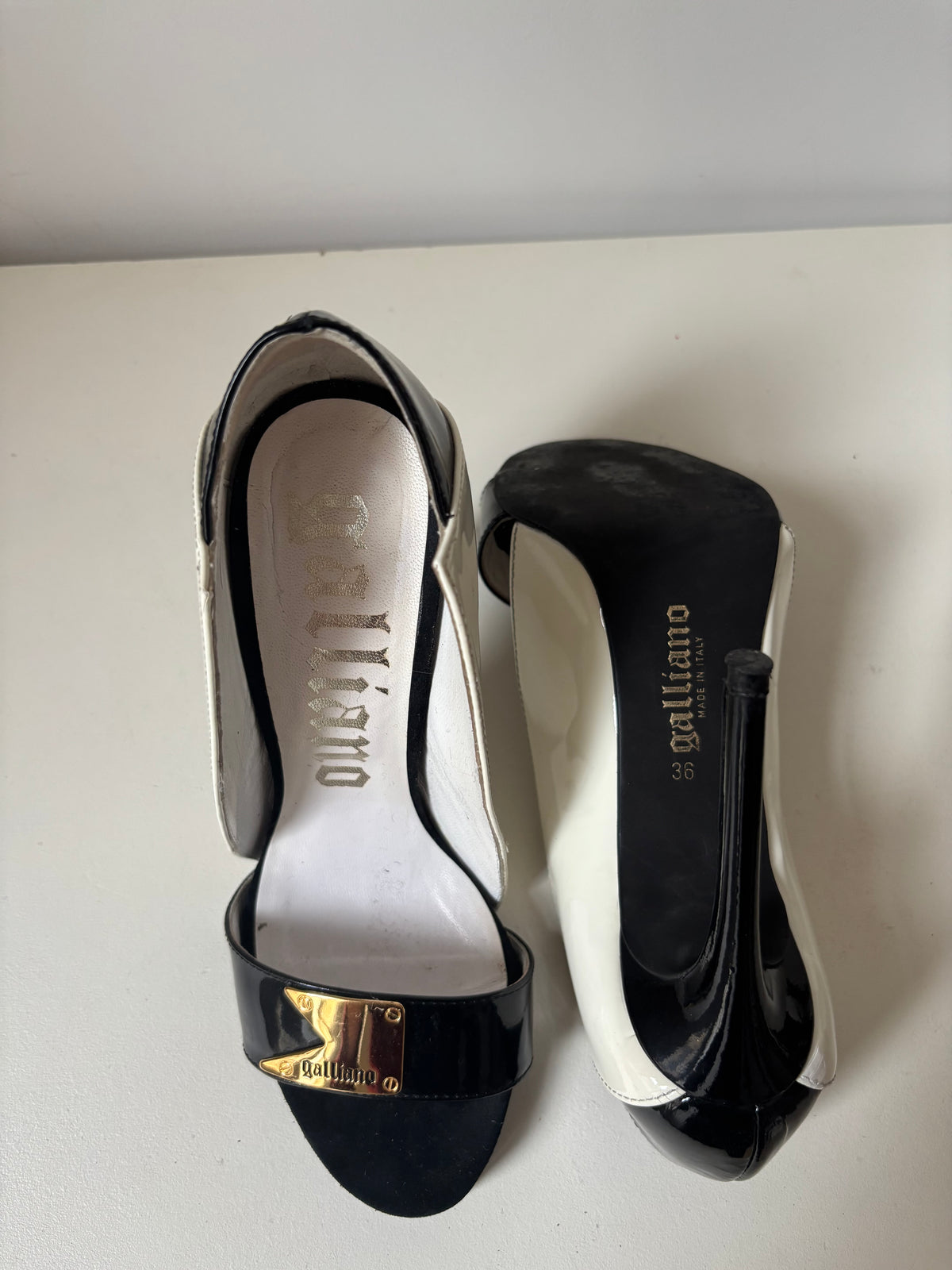 Galliano escarpins noir et blanc - 36