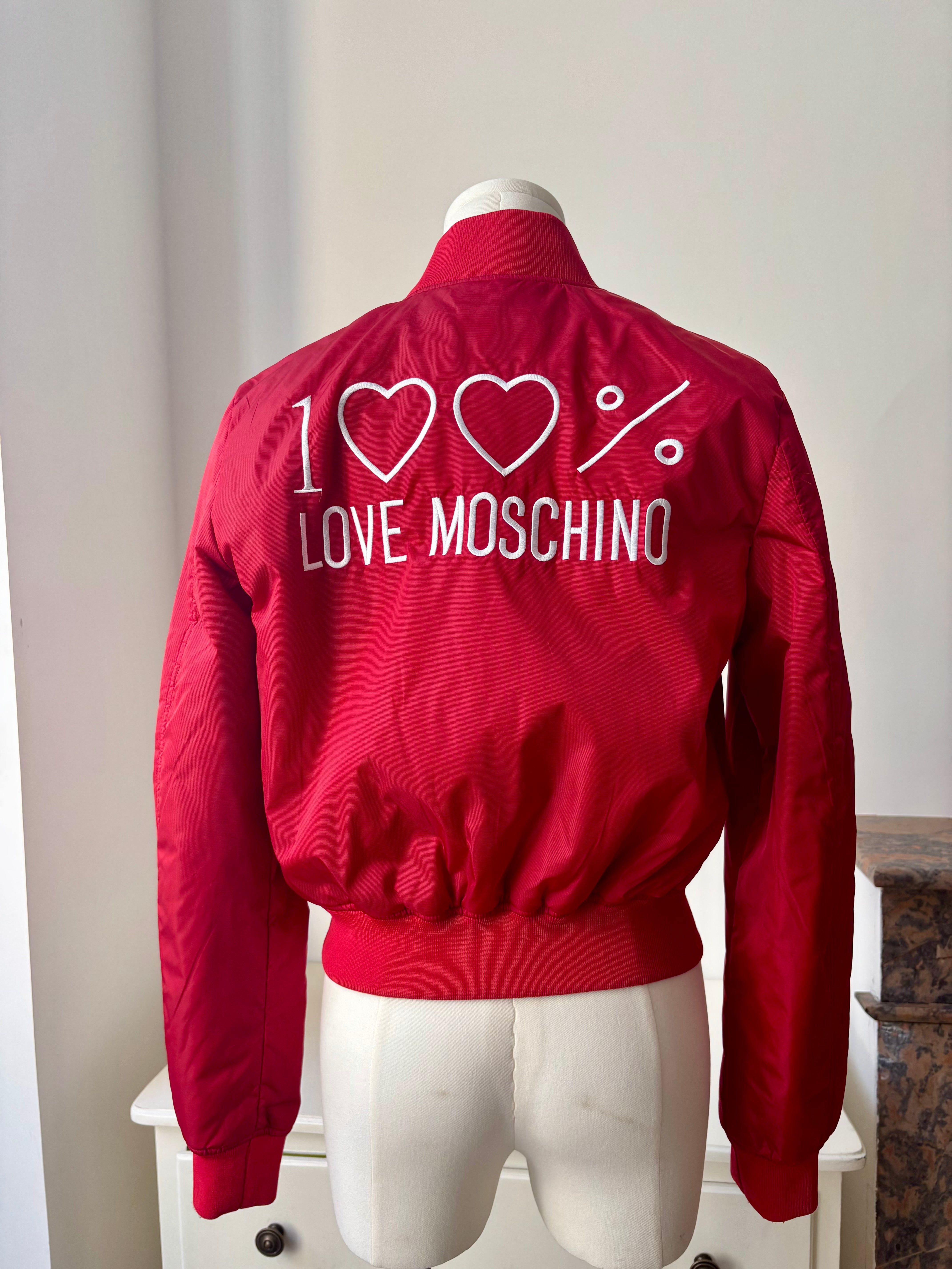 Love Moschino Bomber rouge avec logo – taille S