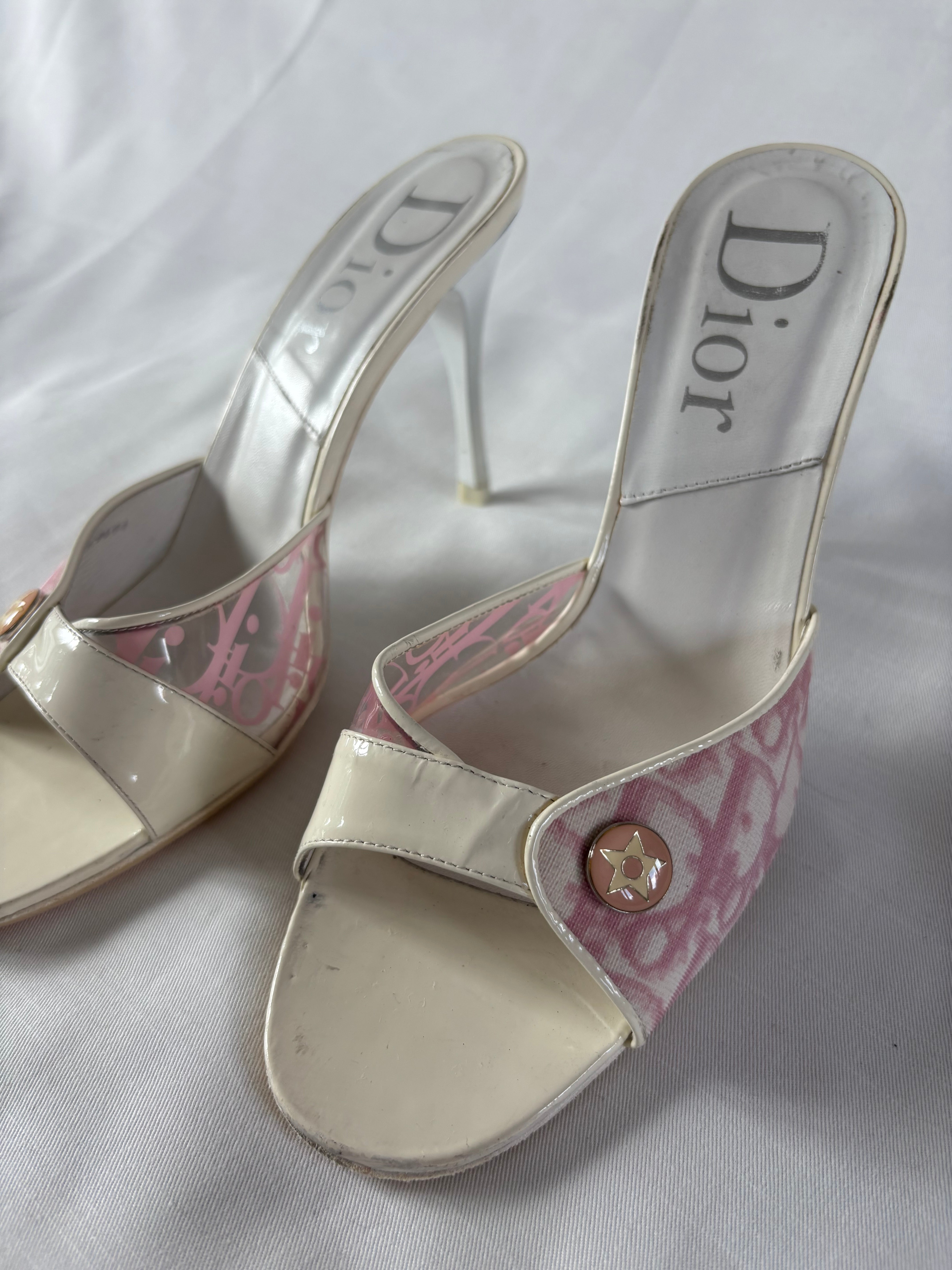 Dior mules vintage monogramme rose - 38,5