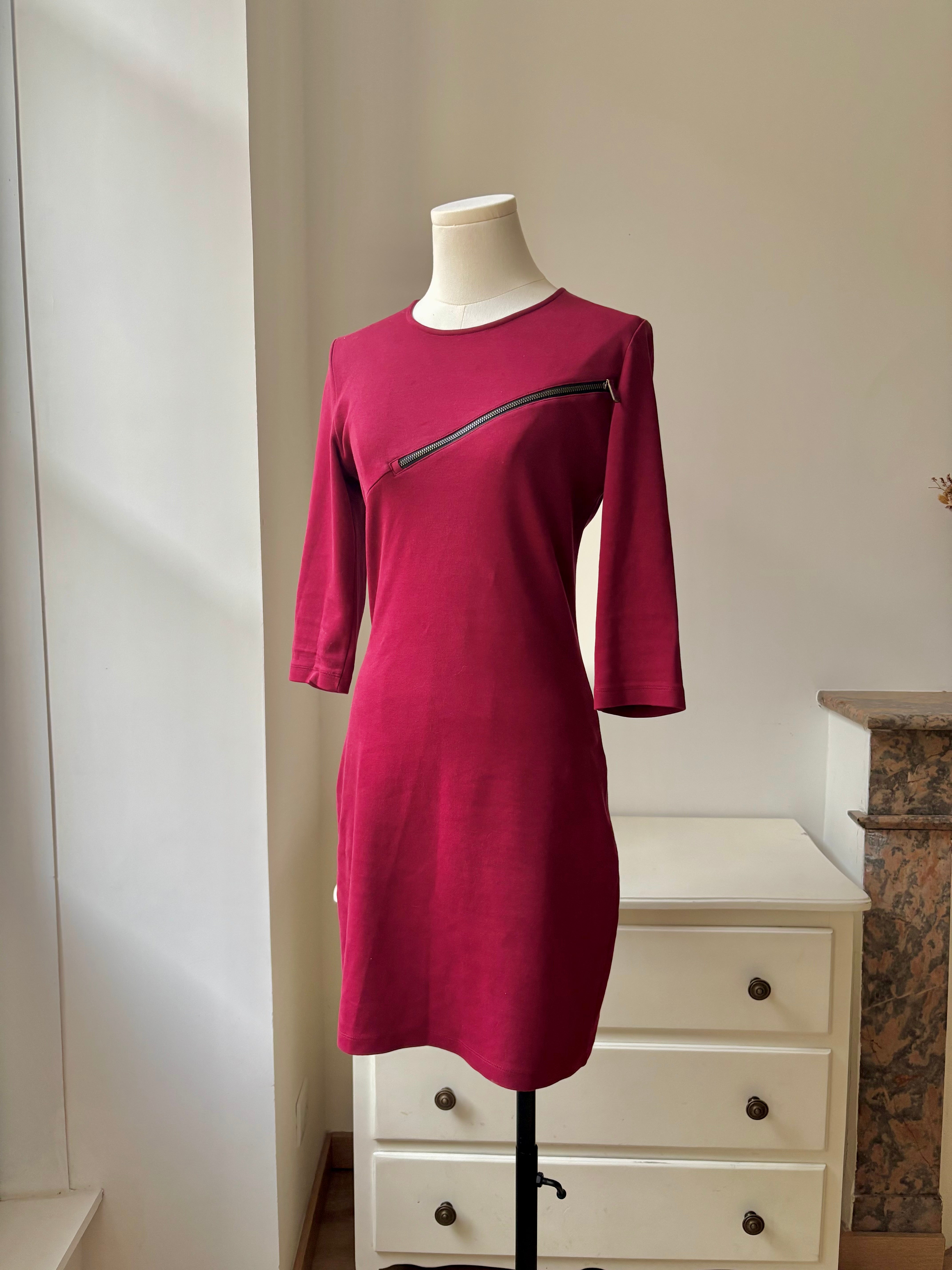 Alexander McQueen robe rouge zip – S/M