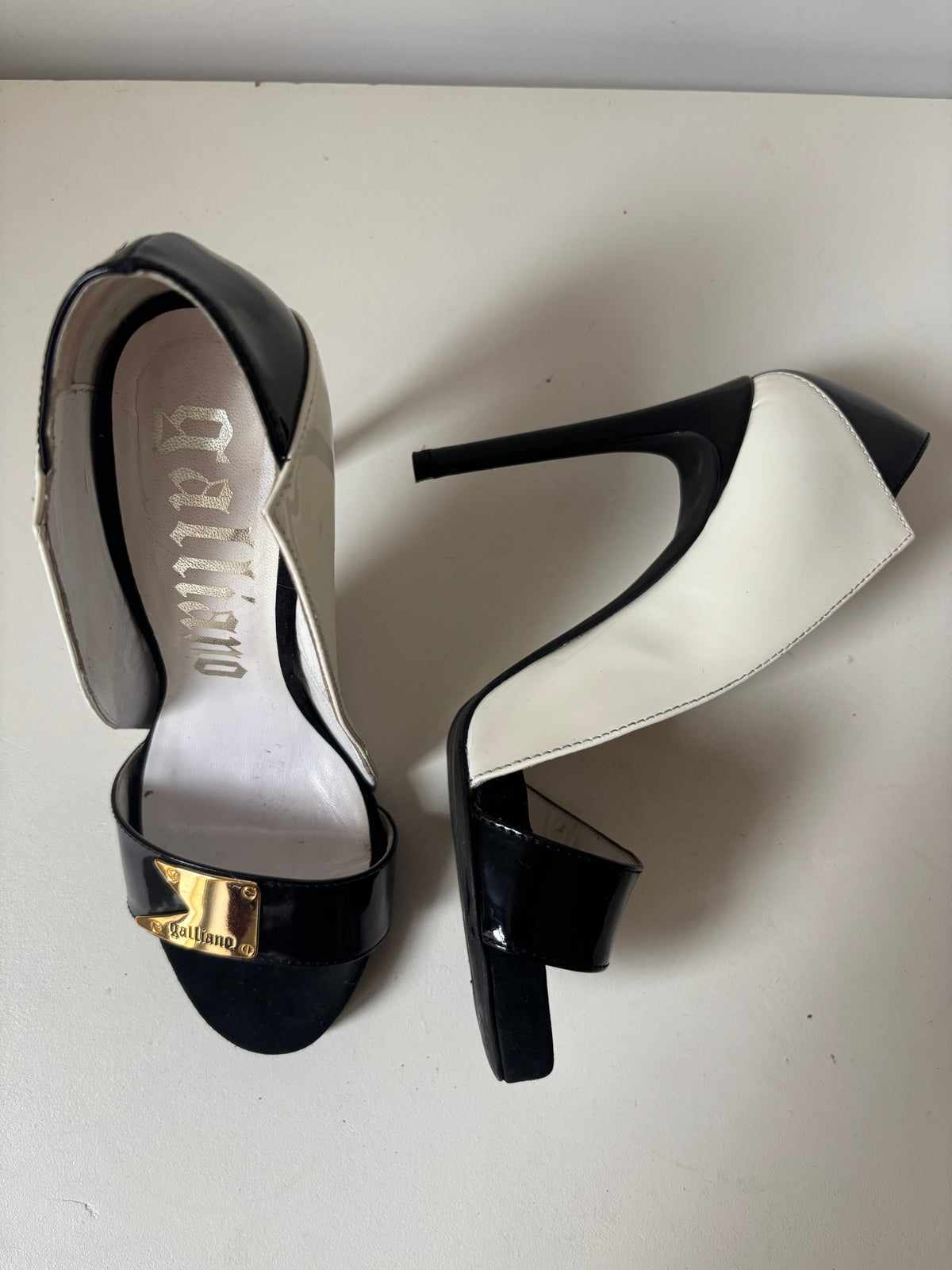 Galliano escarpins noir et blanc - 36