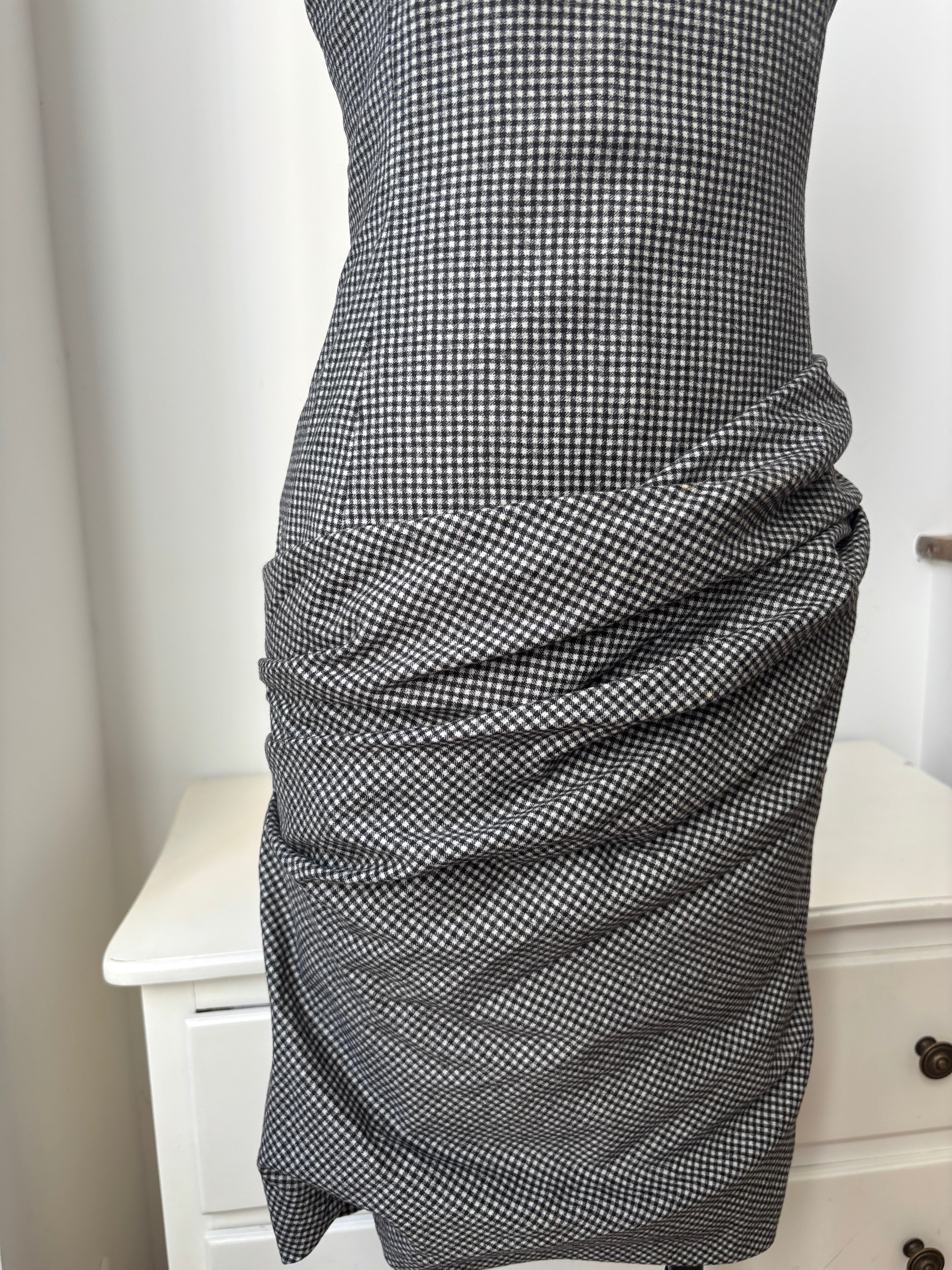 Moschino – Houndstooth draped dress – XS