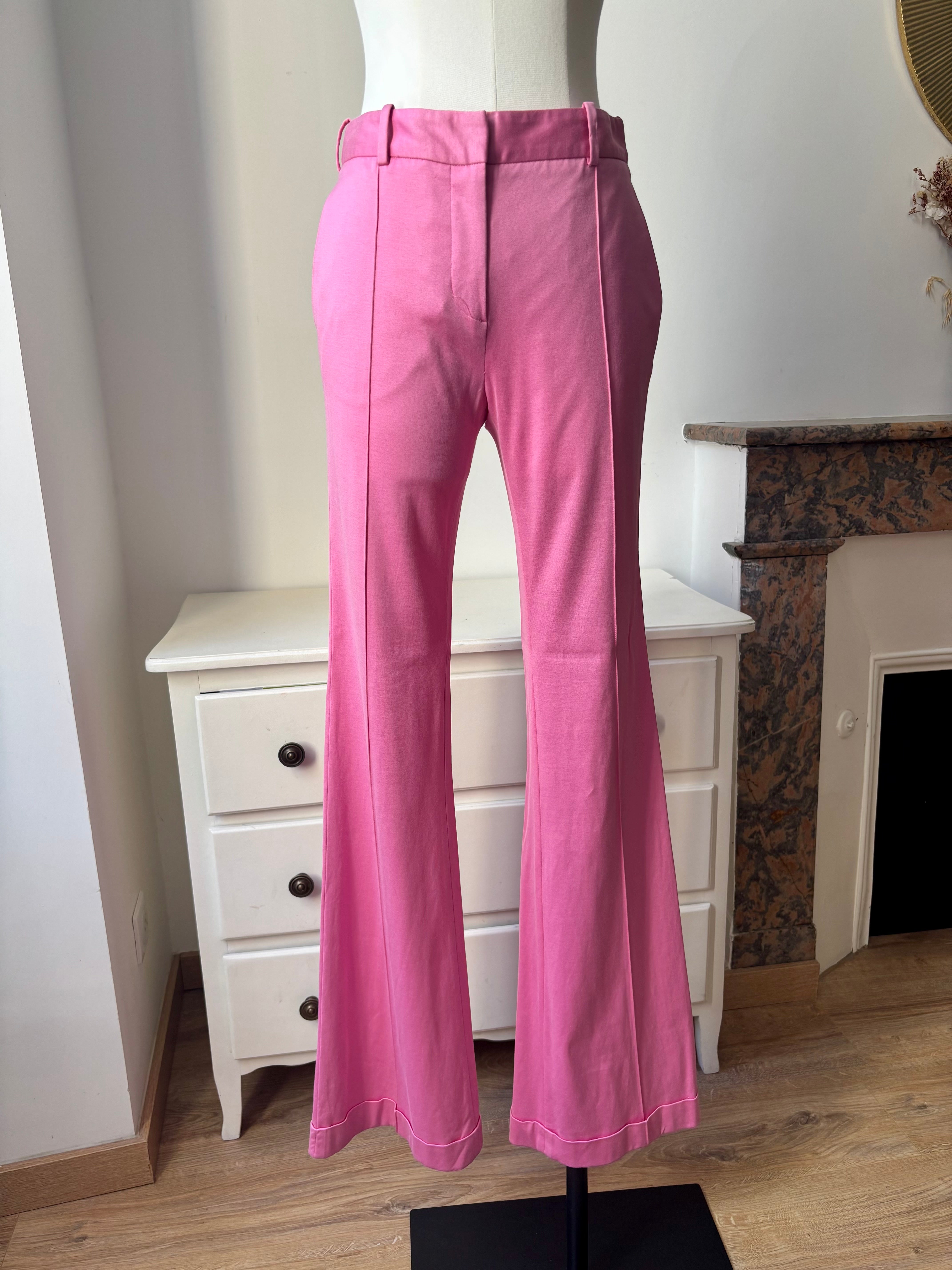 Cacharel pantalon rose flare taille haute – S