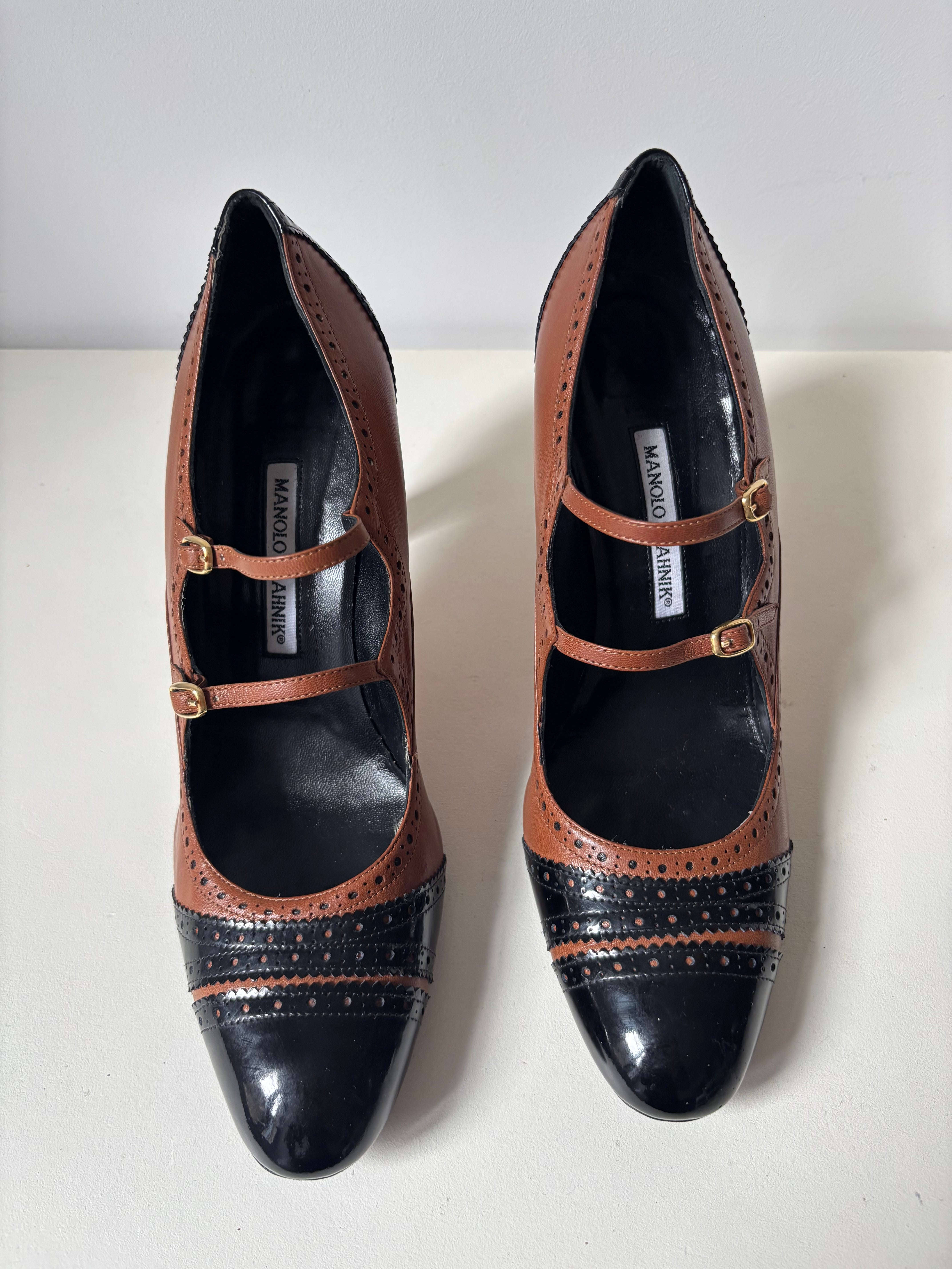 Mary-Jane Manolo Blahnik bicolore