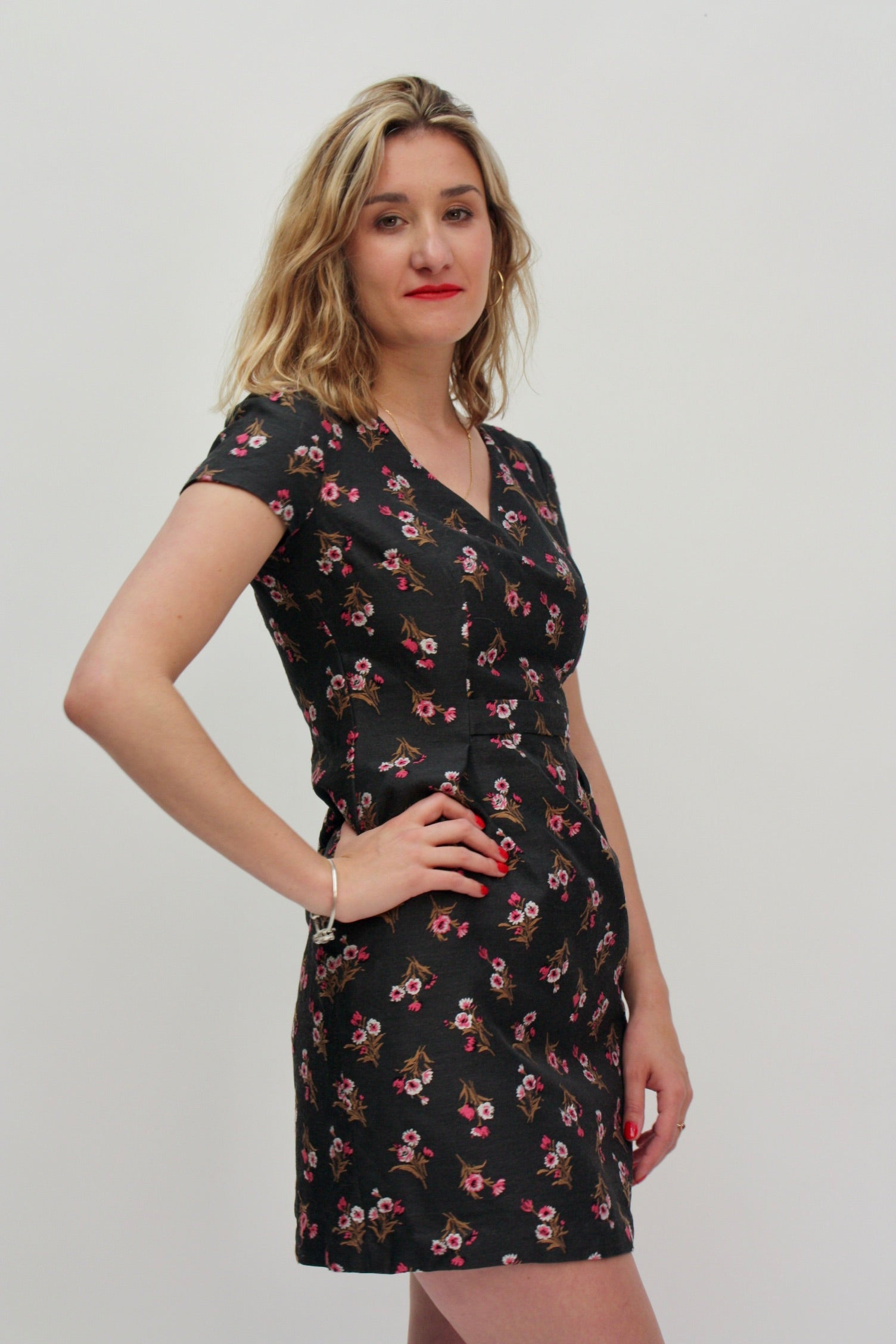 Prada – Robe florale noire – M