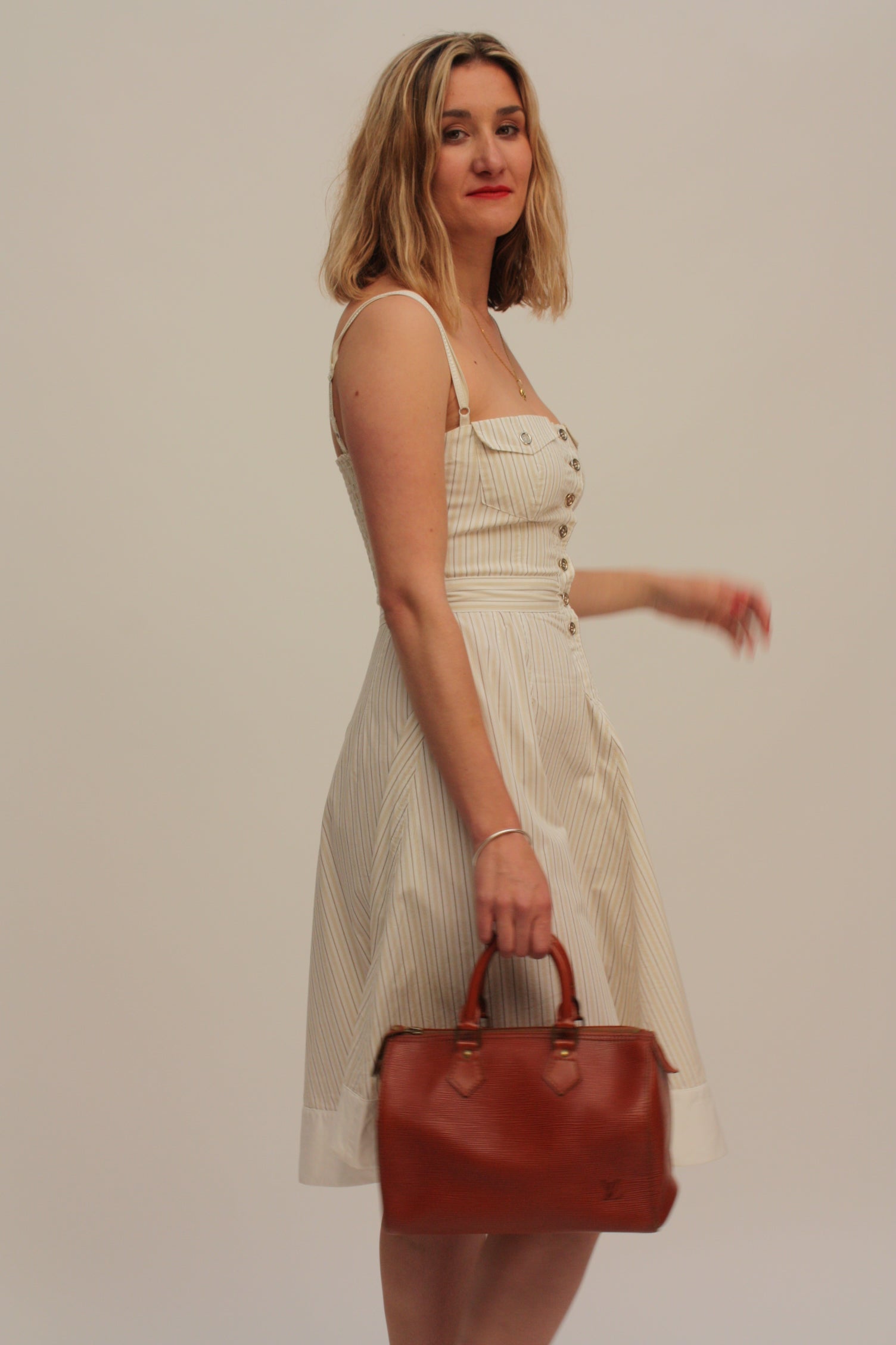 Dolce & Gabbana – Robe rayée coupe bustier – M