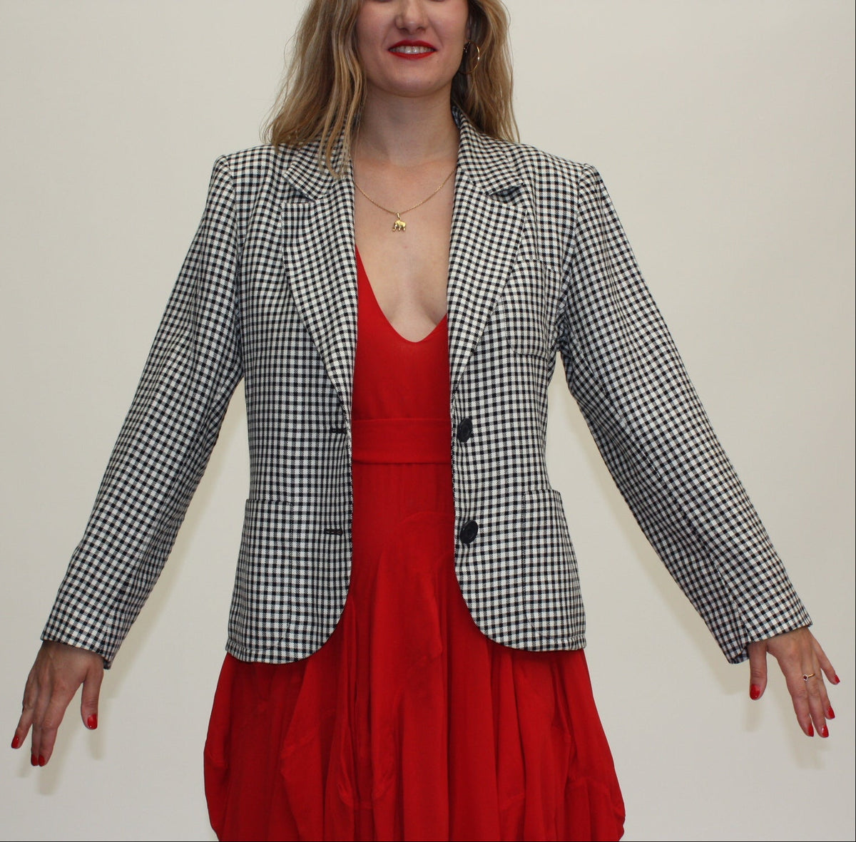 Yves Saint Laurent – Veste tailleur vichy – L/XL