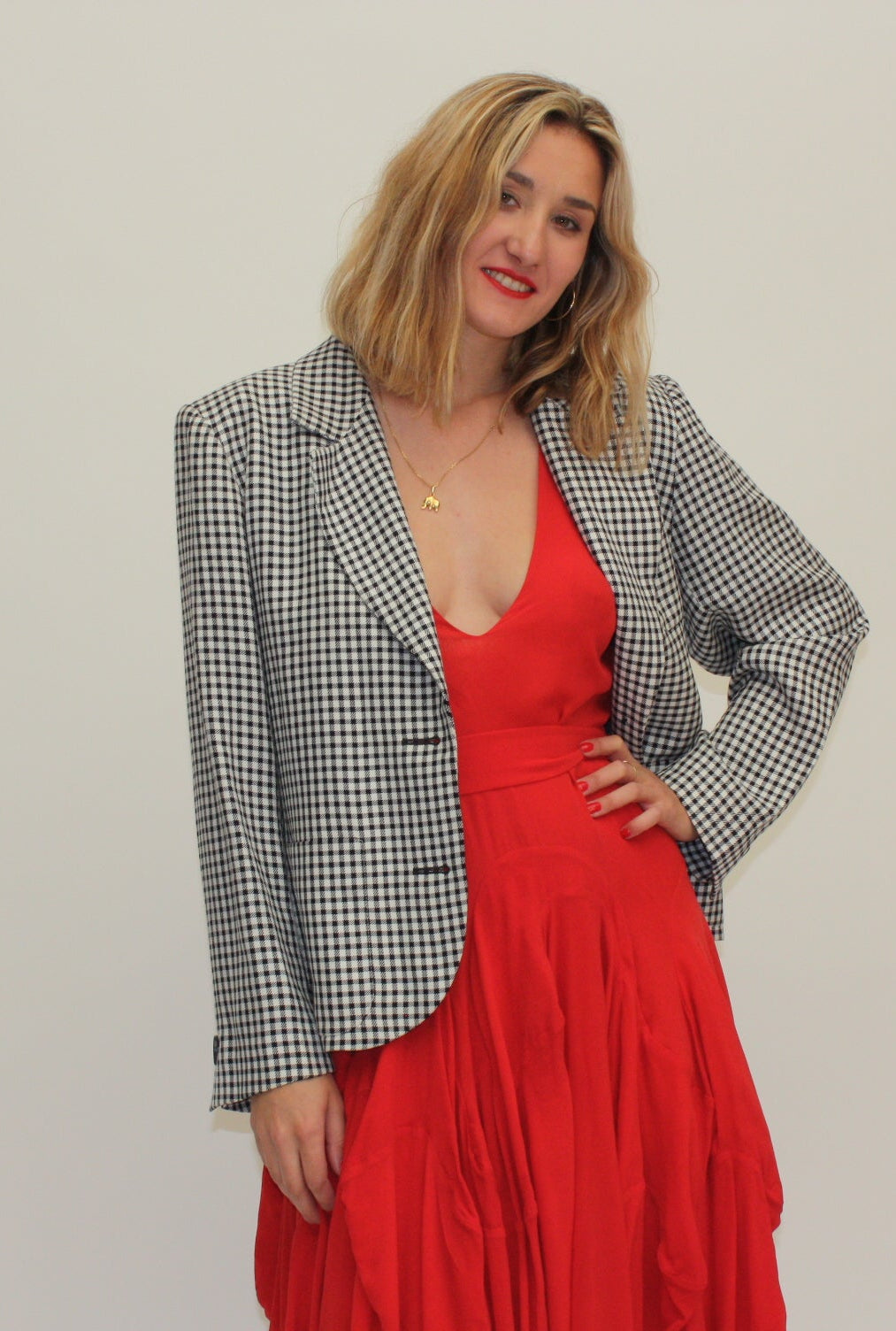 Yves Saint Laurent – Veste tailleur vichy – L/XL