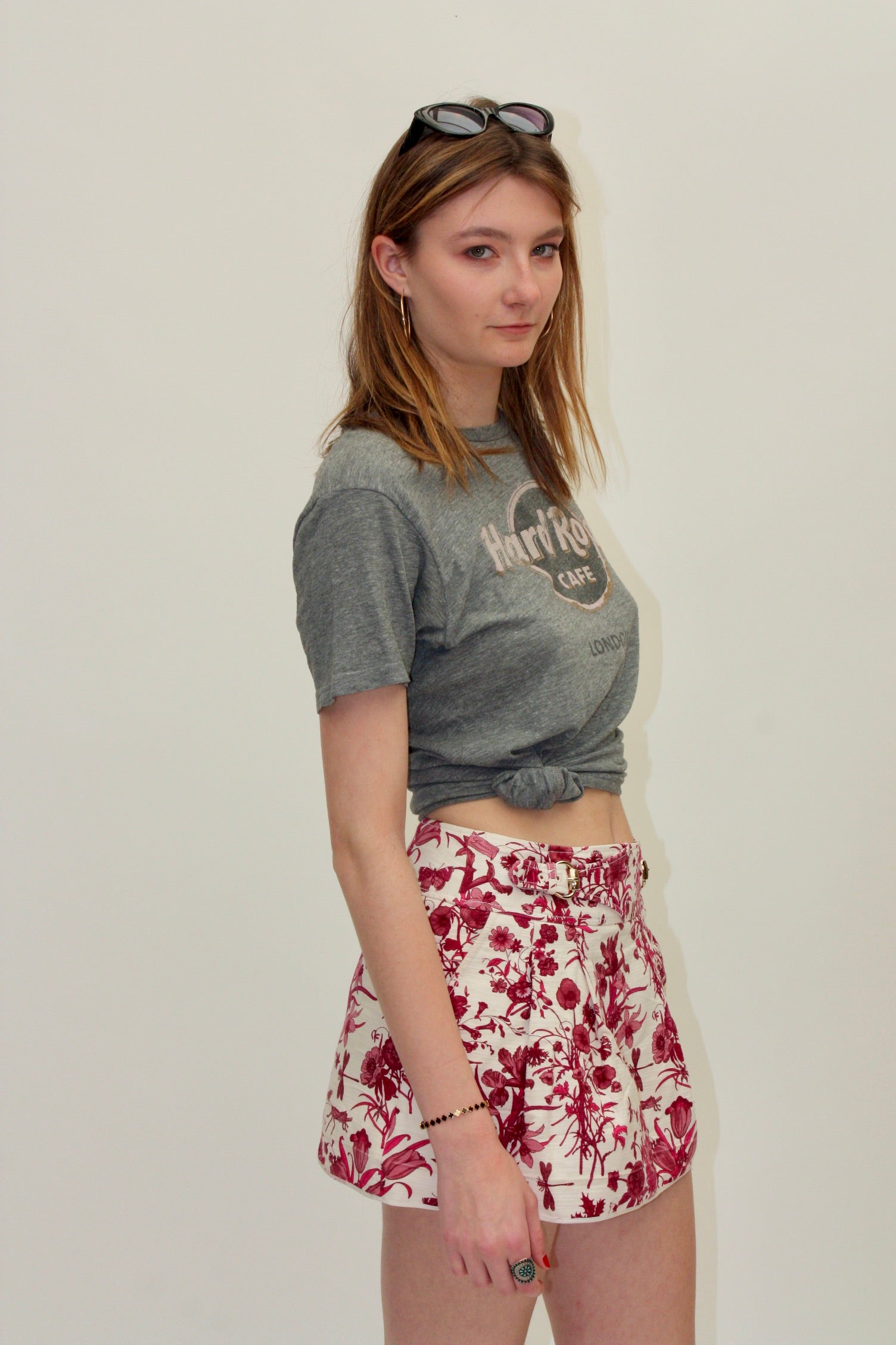 Gucci – Jupe vintage fleurie ceinturée – XS