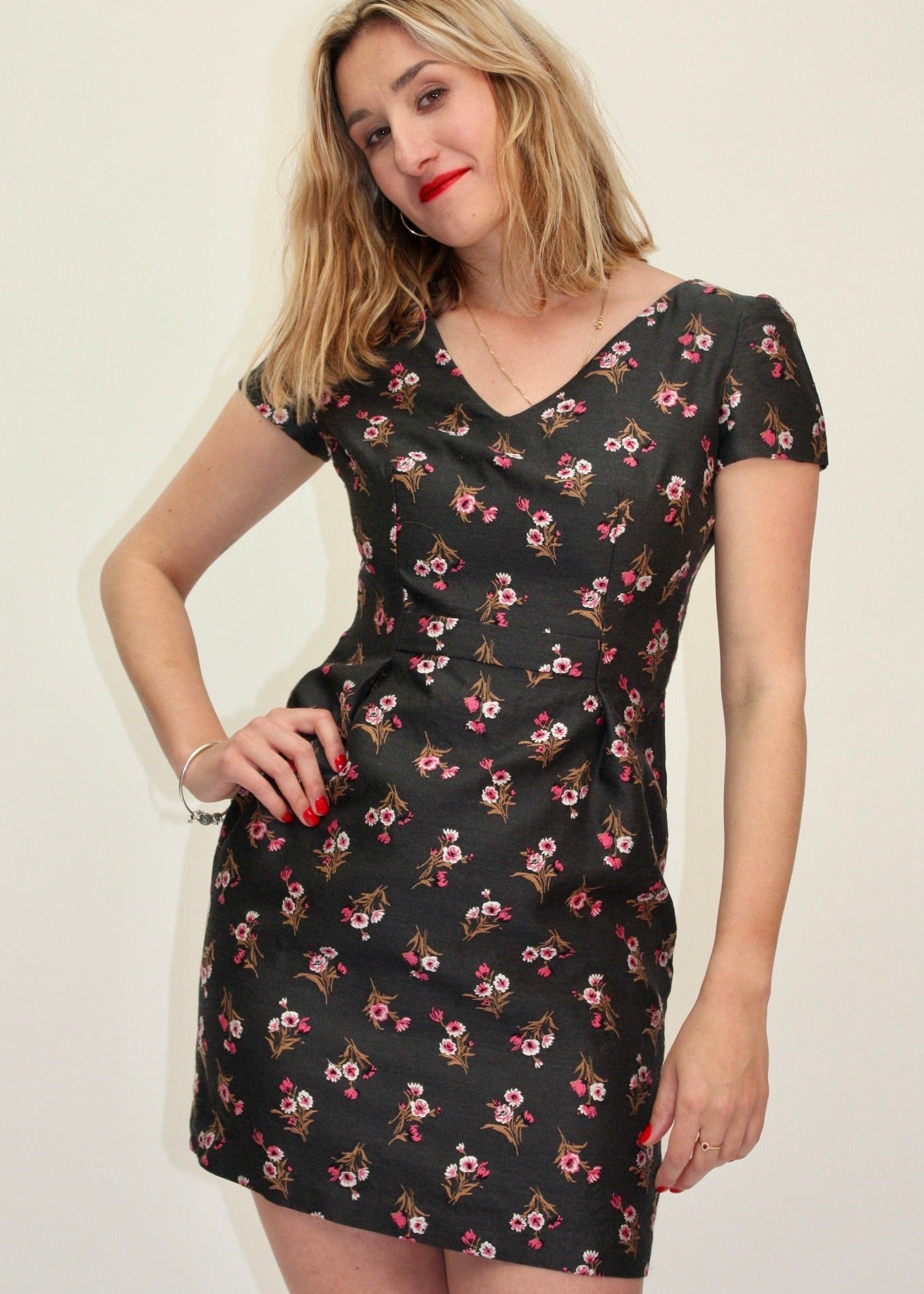 Prada – Robe florale noire – M